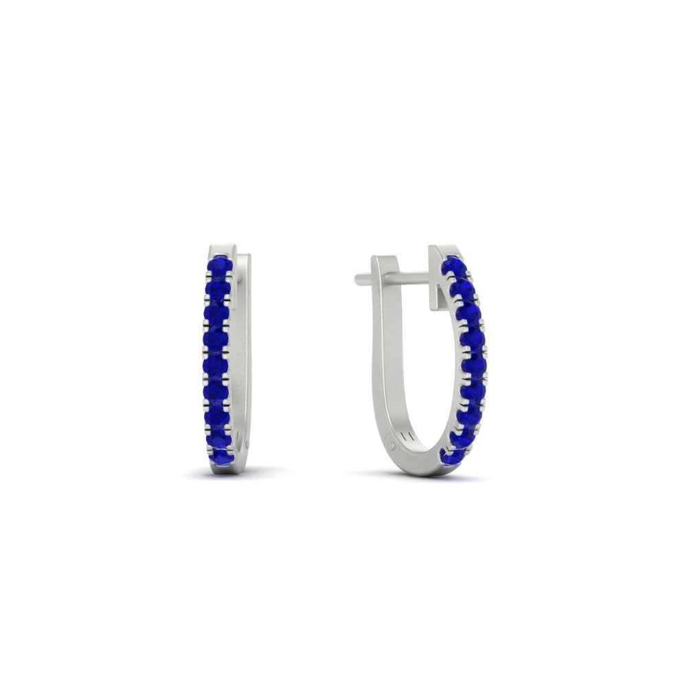 Round Cut 0.25 Ct Diamond Hoop Earrings