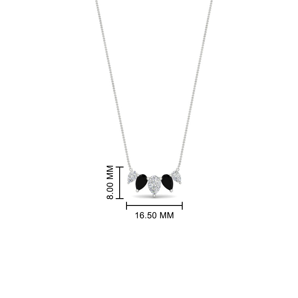 0.75 Carat 5 Stone Pear Shaped Diamond Necklace