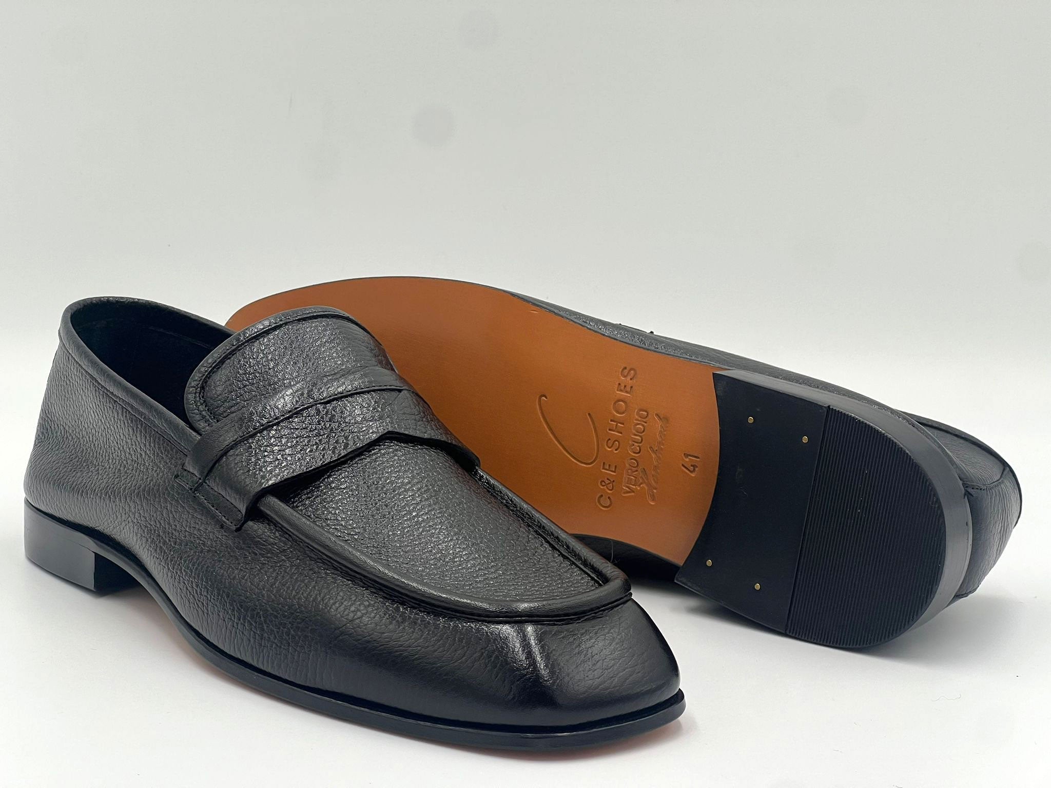 C Collection Deerskin Penny Loafer - Black