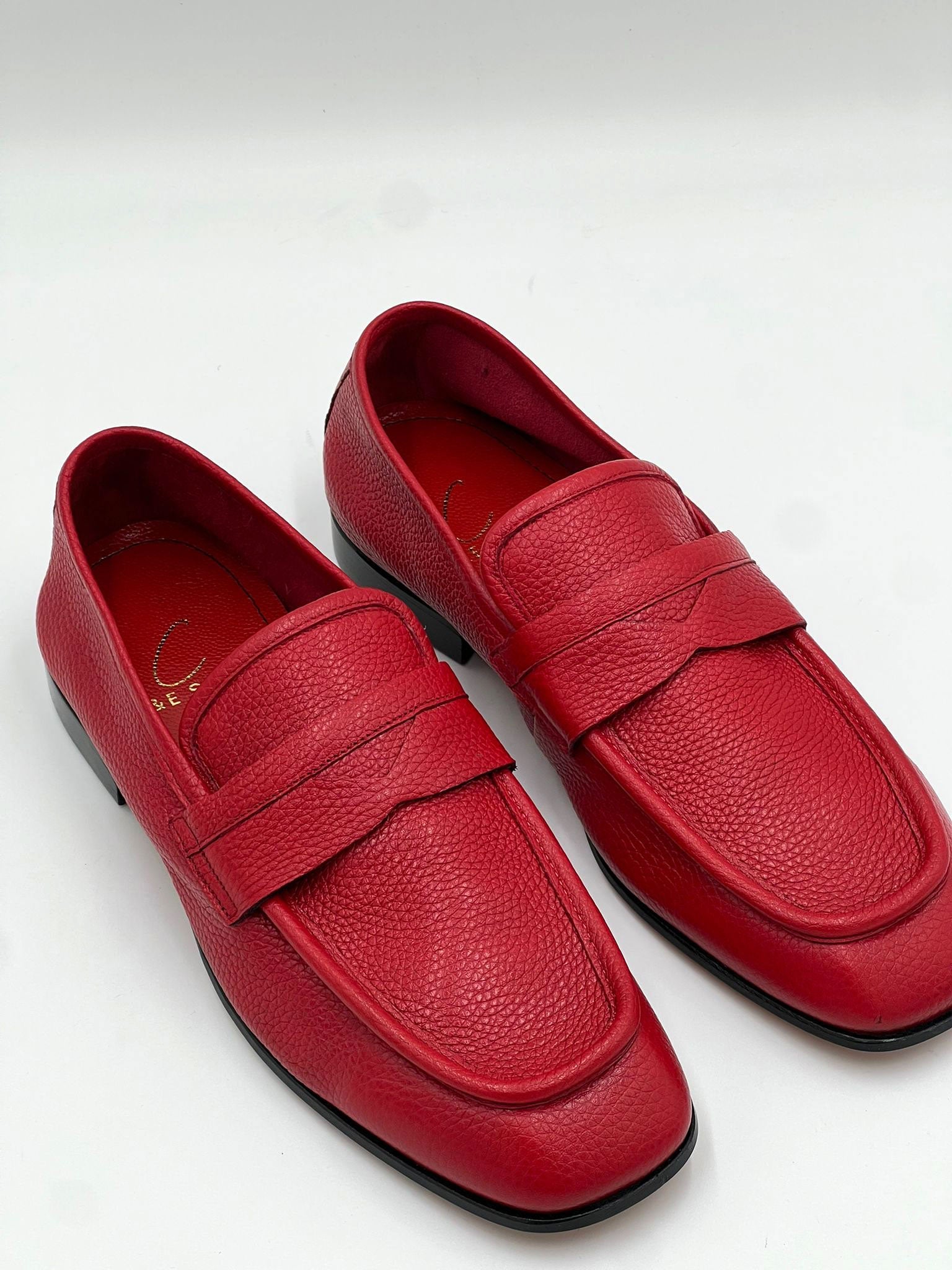 C Collection Deerskin Penny Loafer - Red
