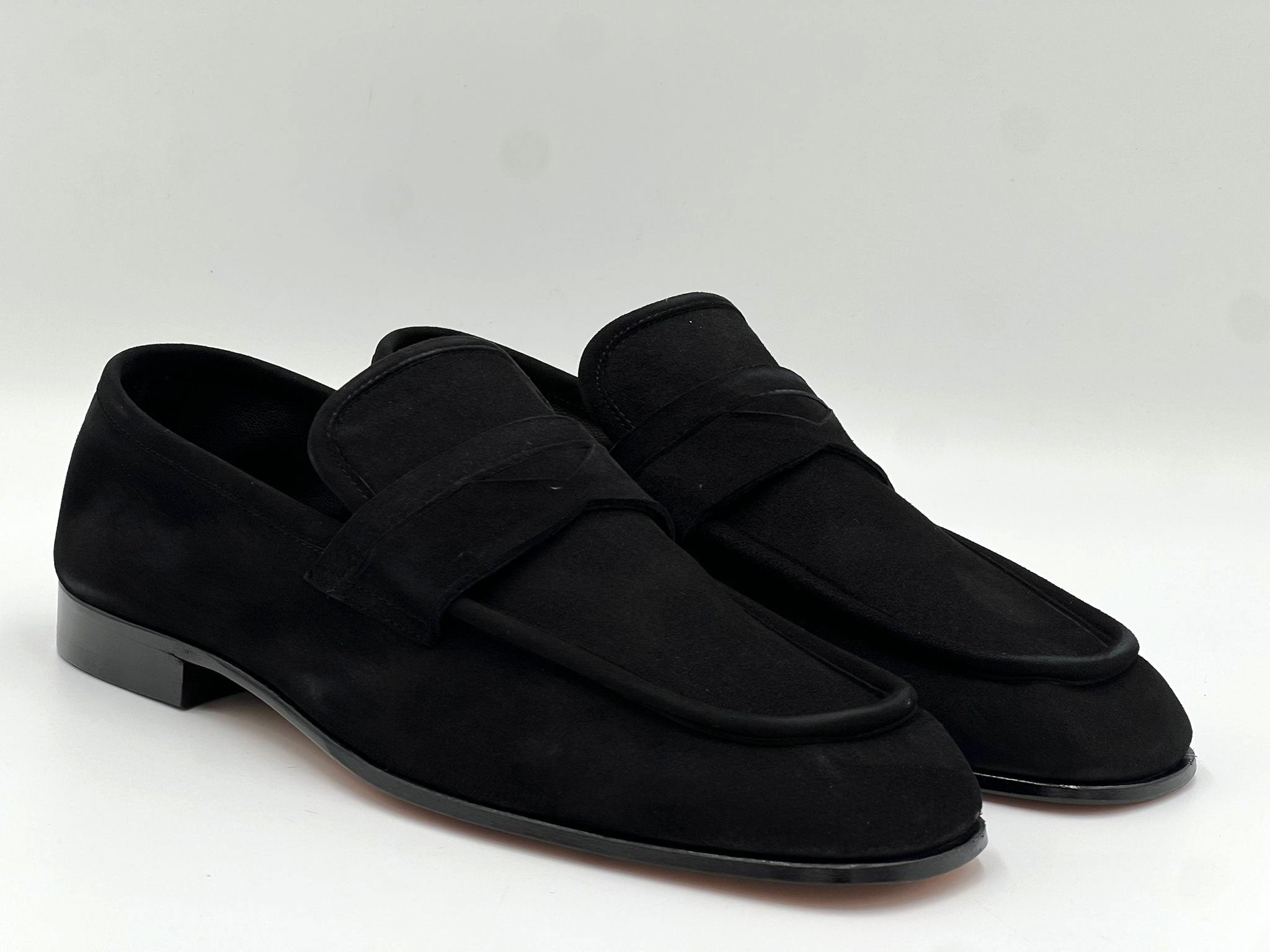 C Collection Suede Penny Loafer - Black