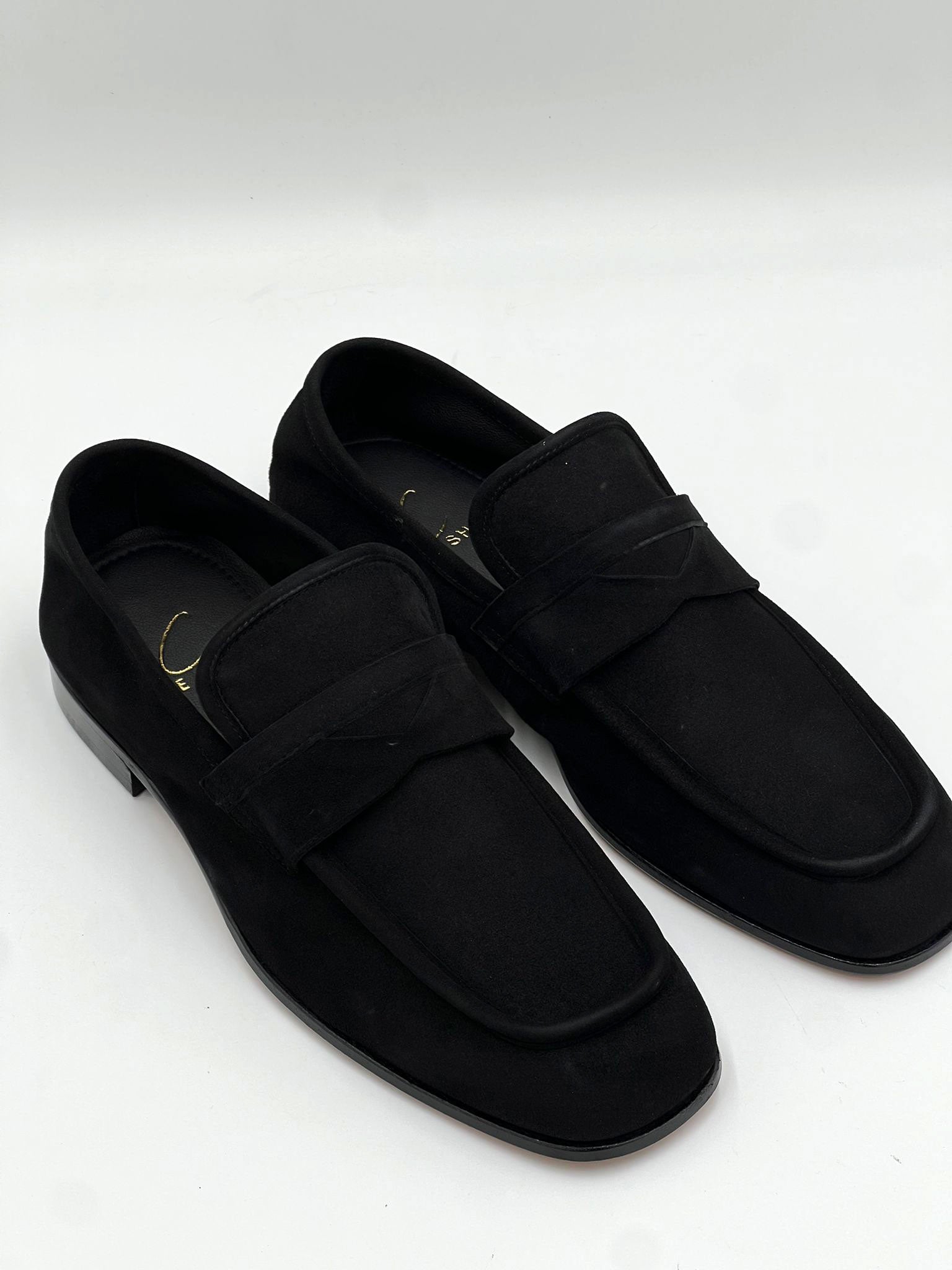 C Collection Suede Penny Loafer - Black