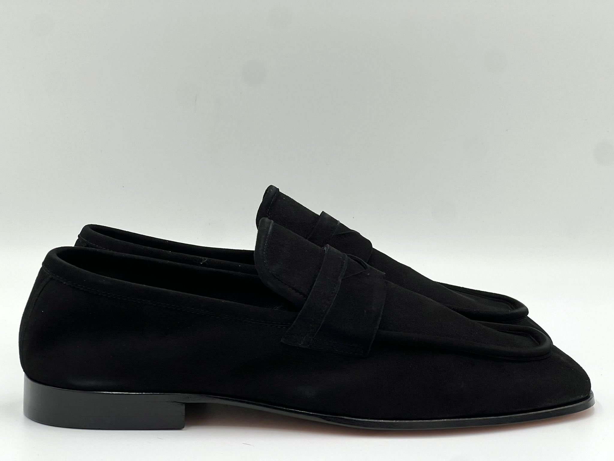 C Collection Suede Penny Loafer - Black