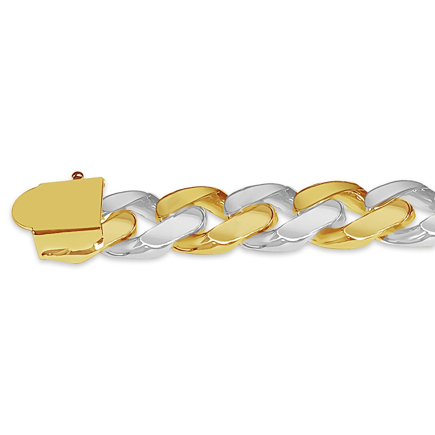 Diamond ID Curb Solid White/Yellow/Rose Gold Handmade Bracelet , 10mm, 6.5-10 Inch
