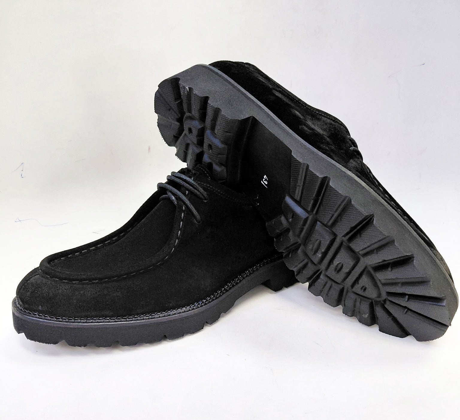 C Collection Suede Lace Up Shoe - Black