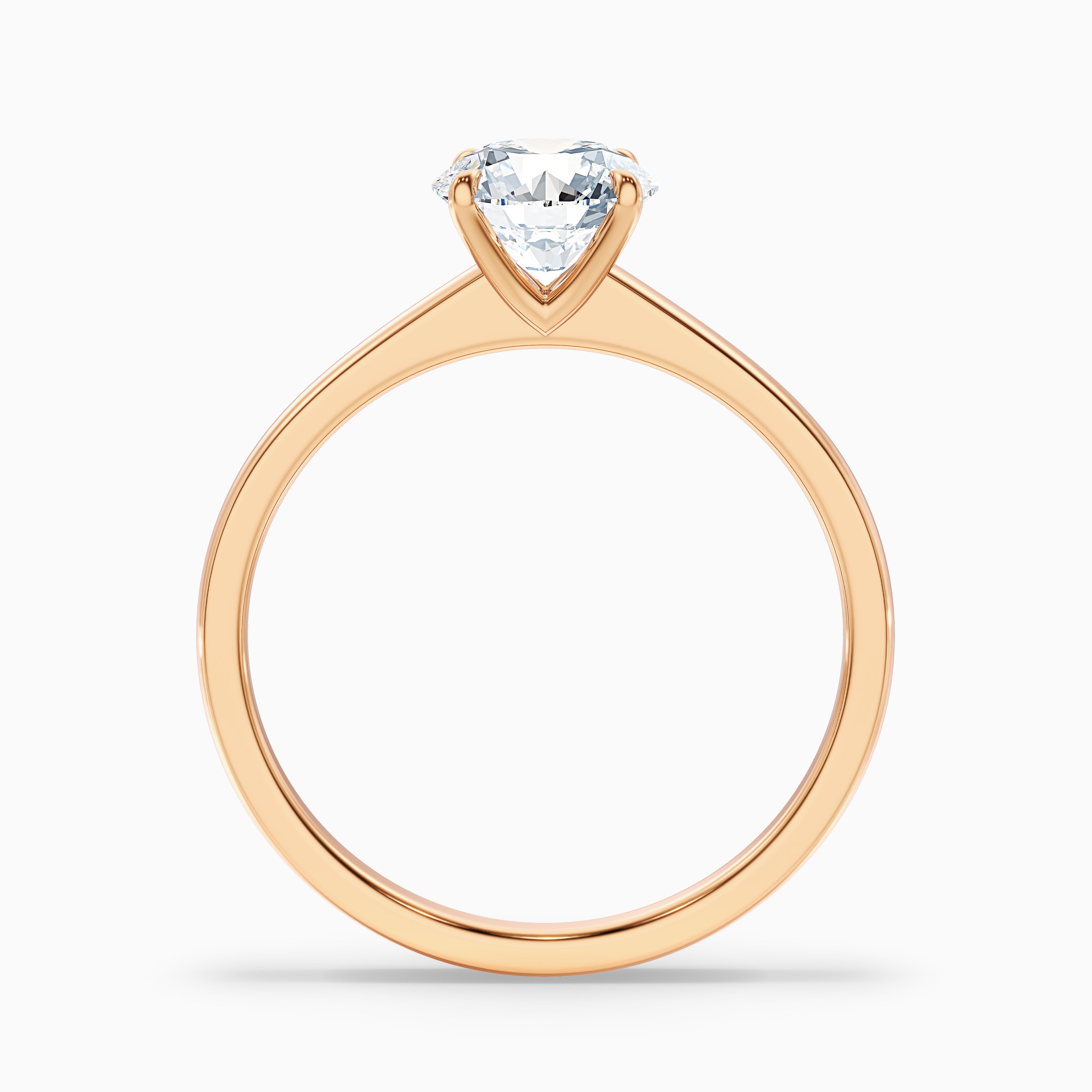 Ada 4 Carat Round Solitaire Lab Grown Engagement Ring in 14k White Gold