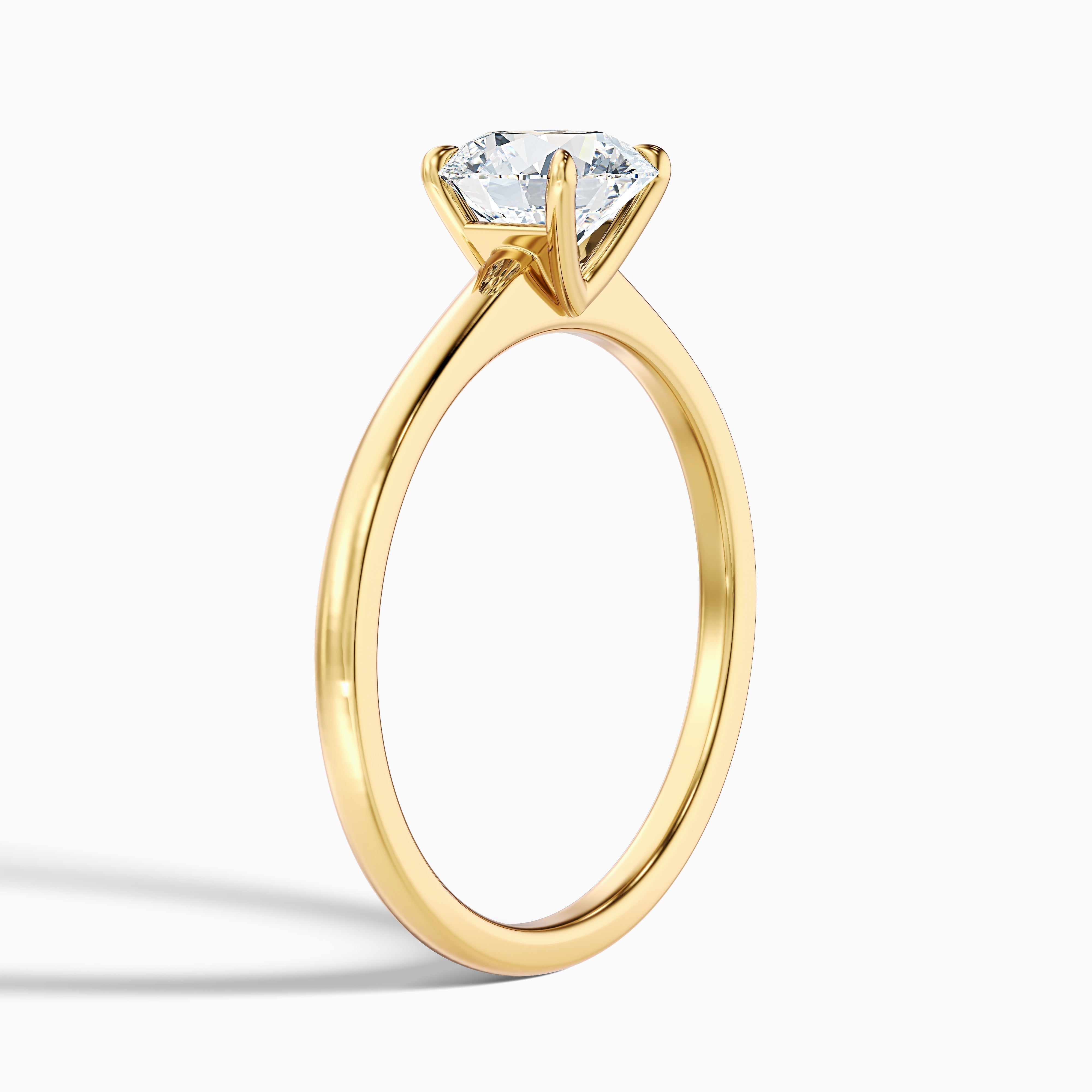Ada 2 Carat Round Solitaire Lab Grown Engagement Ring in 14k Yellow Gold