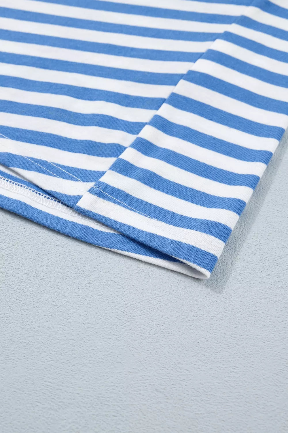 Stripe Nautical Tie Contrast Trim Round Neck T Shirt Mini Dress