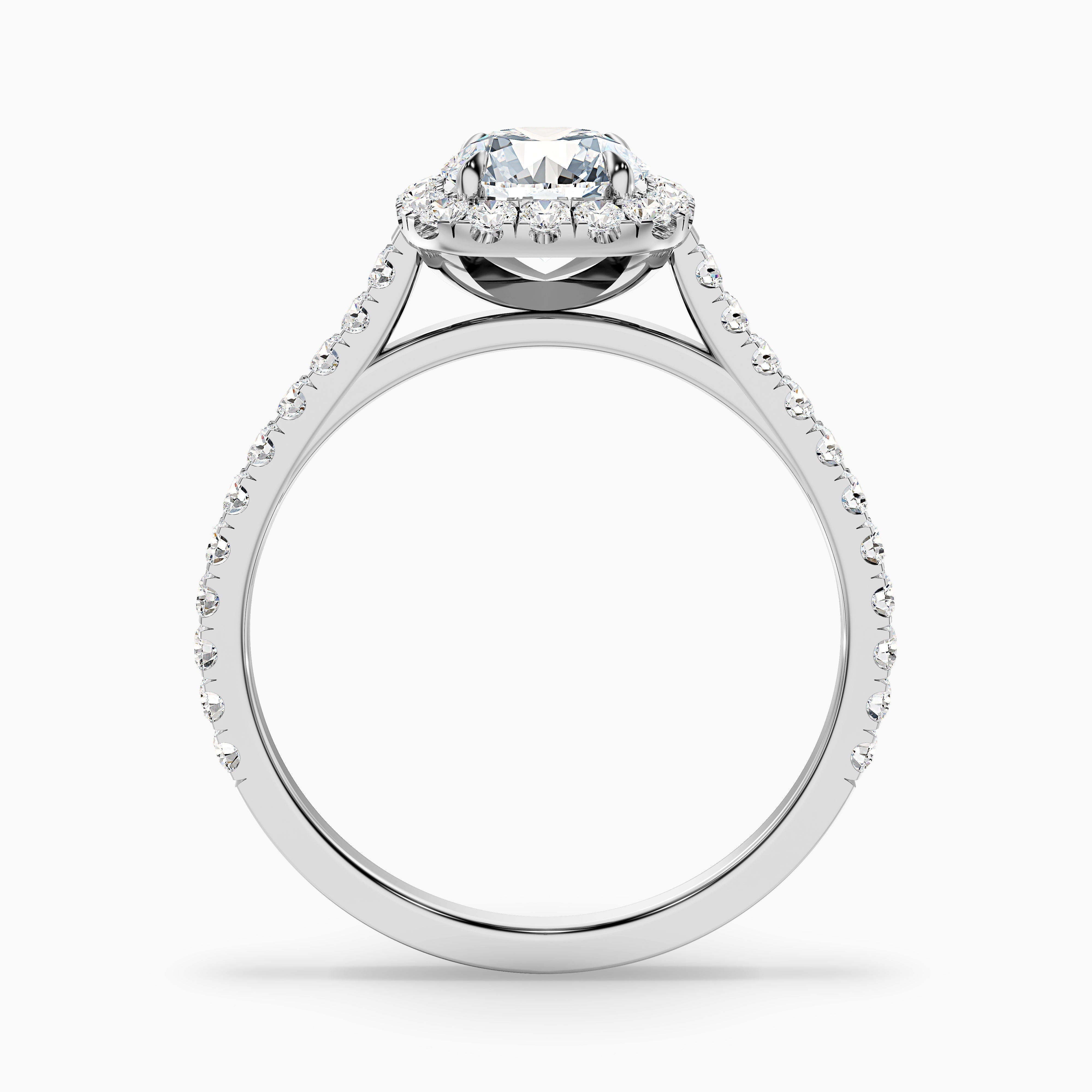 Nia 1 Carat Round Halo Pave Lab Grown Engagement Ring in 10k Yellow Gold