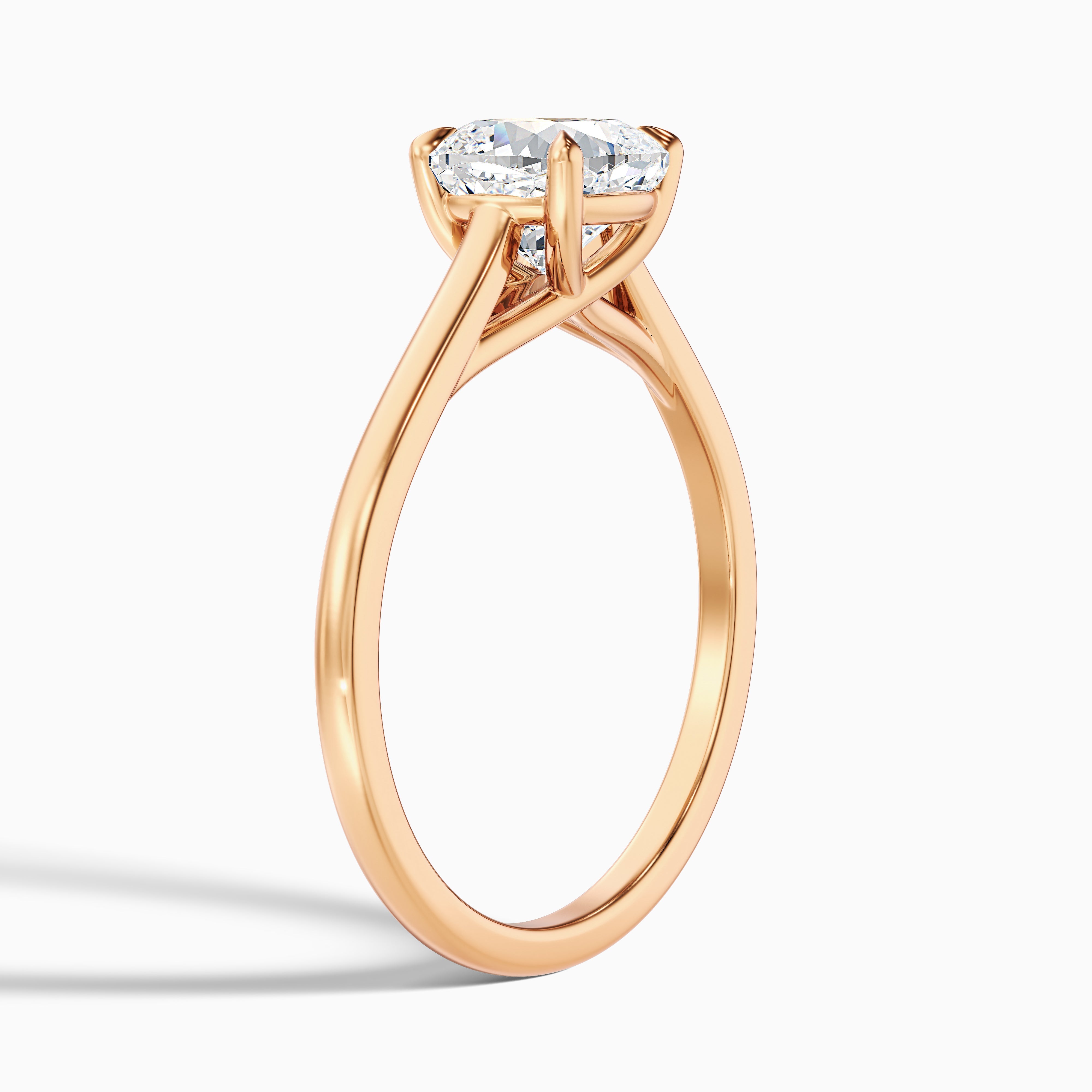 Joy 4 Carat Cushion Cut Solitaire Lab Grown Engagement Ring in 18k Rose Gold