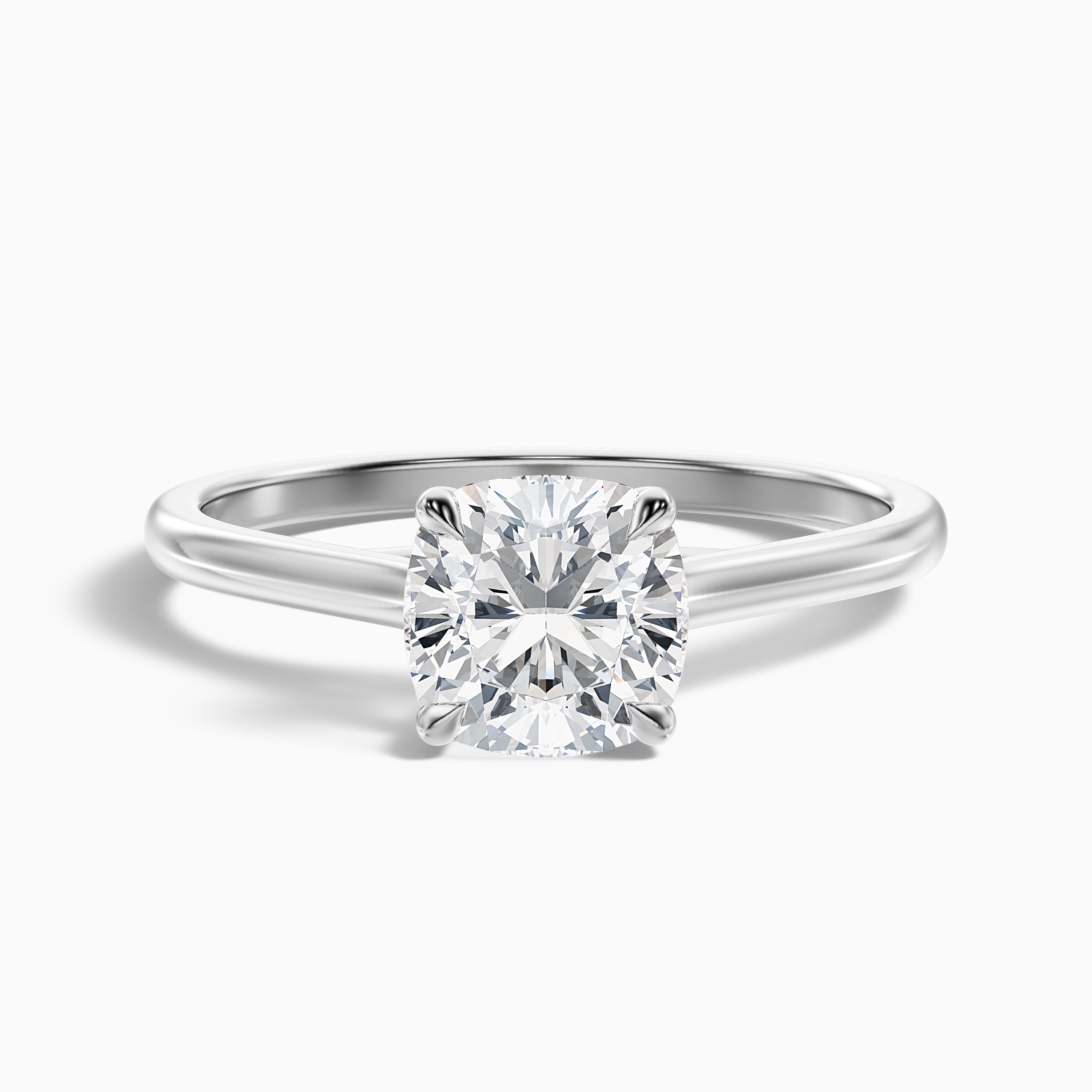 Joy 4.5 Carat Cushion Cut Solitaire Lab Grown Engagement Ring in 10k White Gold