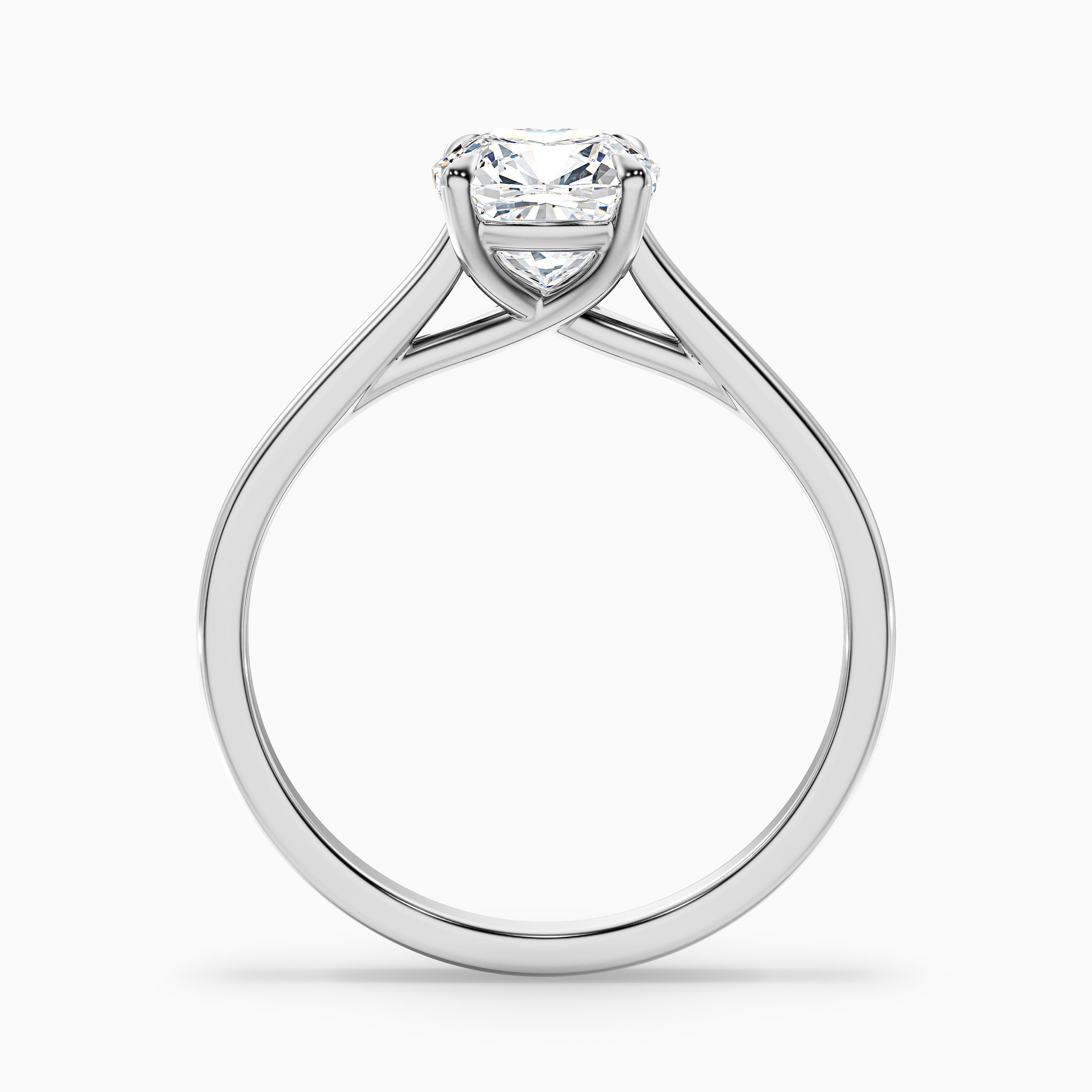 Joy 3.5 Carat Cushion Cut Solitaire Lab Grown Engagement Ring in 10k White Gold