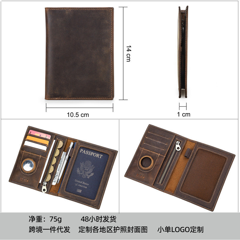 Anti theft document brushing bag Airtag travel passport bag