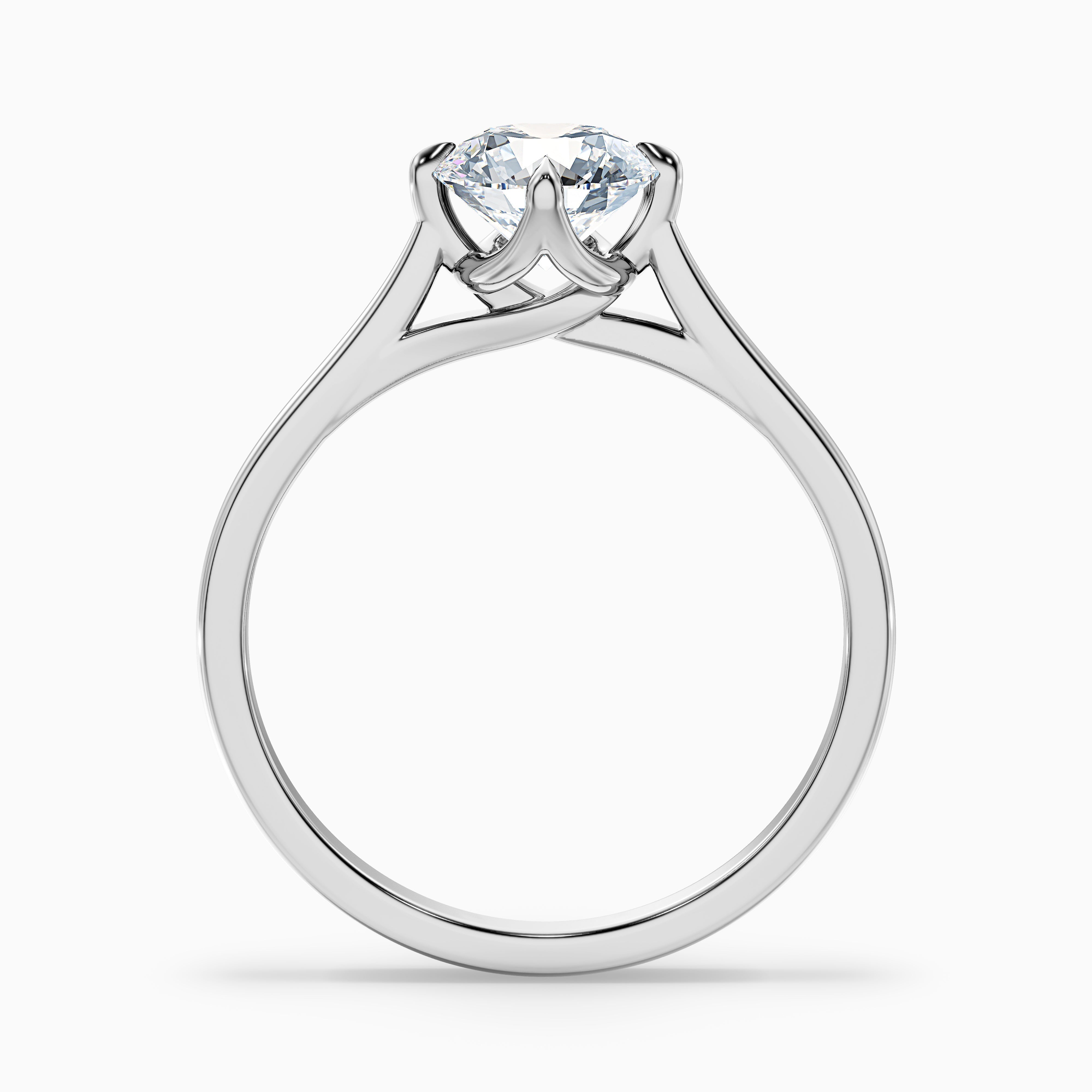 Tia 4 Carat Round Cut Solitaire Lab Grown Engagement Ring in 14k Yellow Gold