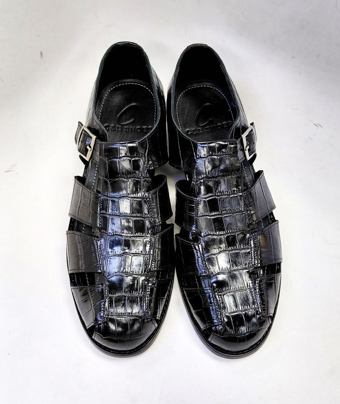 C Collection Crocodile Sandal - Black