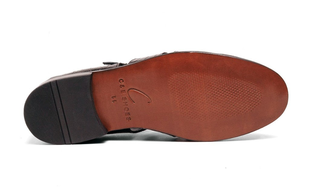 C Collection Crocodile Sandal - Black
