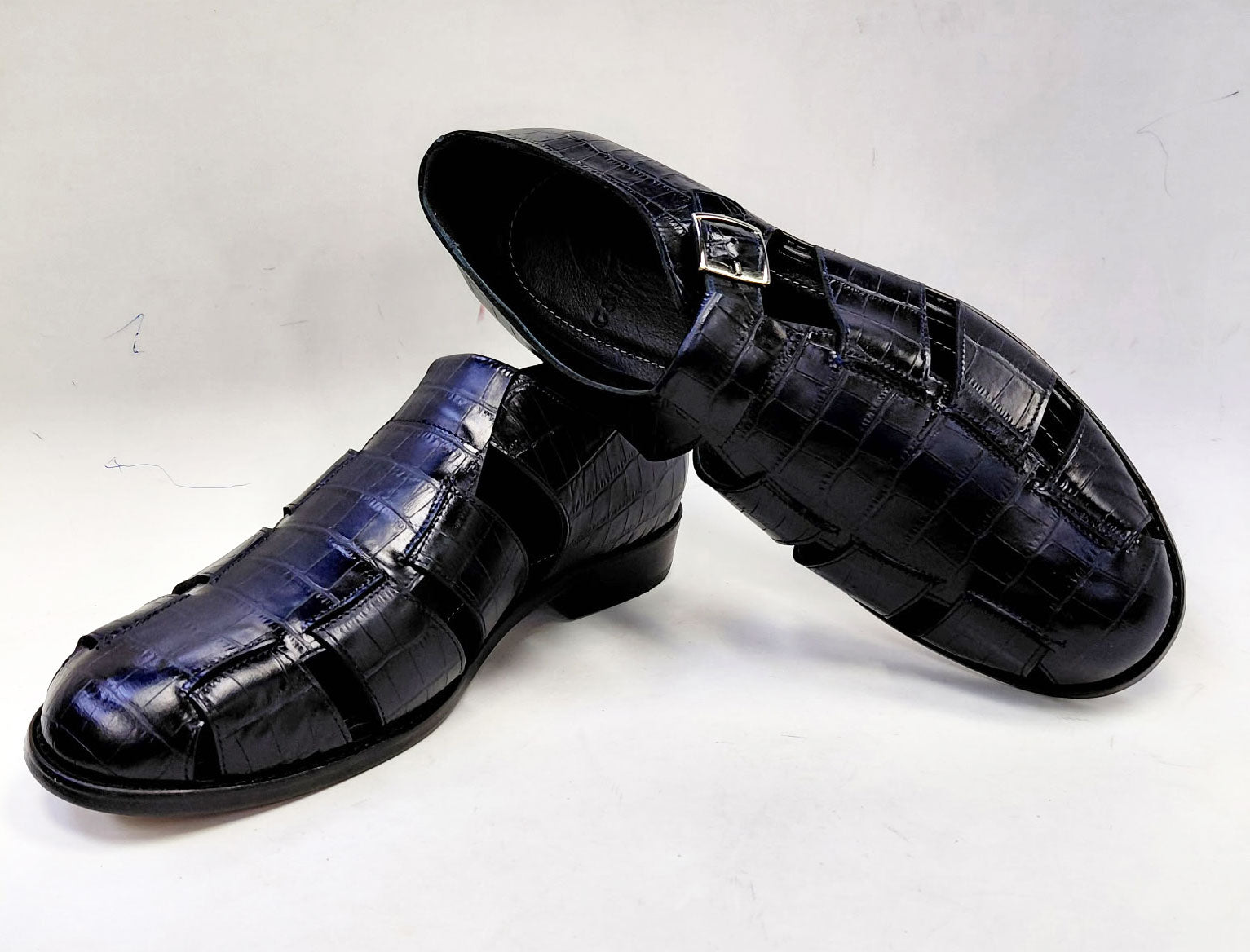 C Collection Crocodile Sandal - Blue
