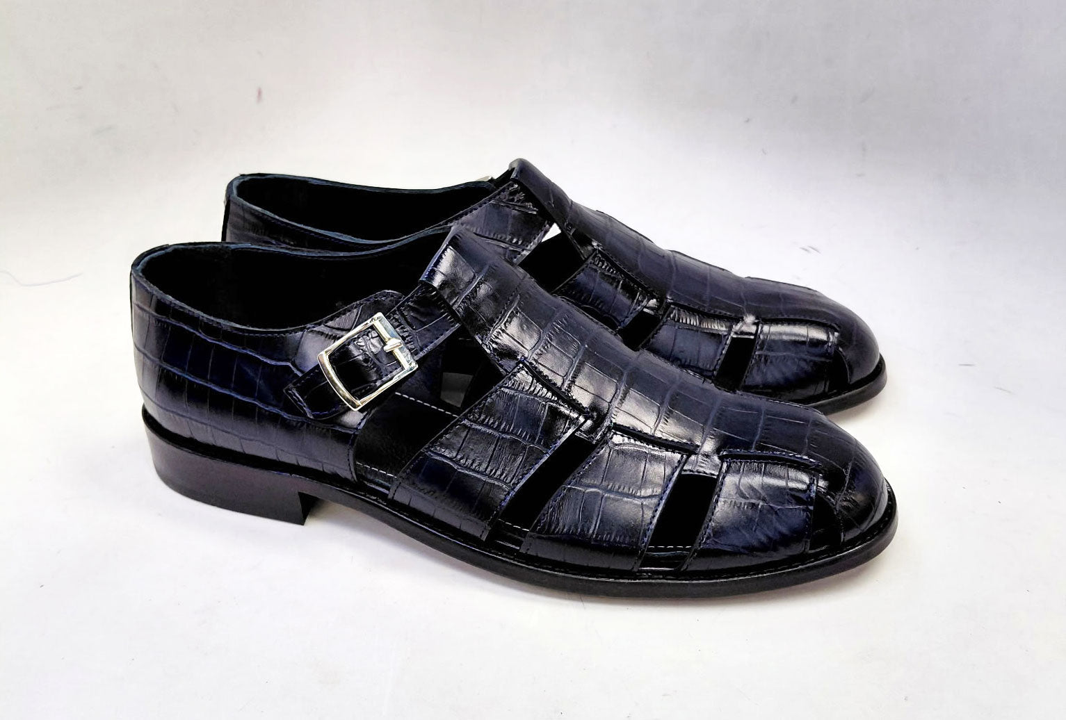 C Collection Crocodile Sandal - Blue