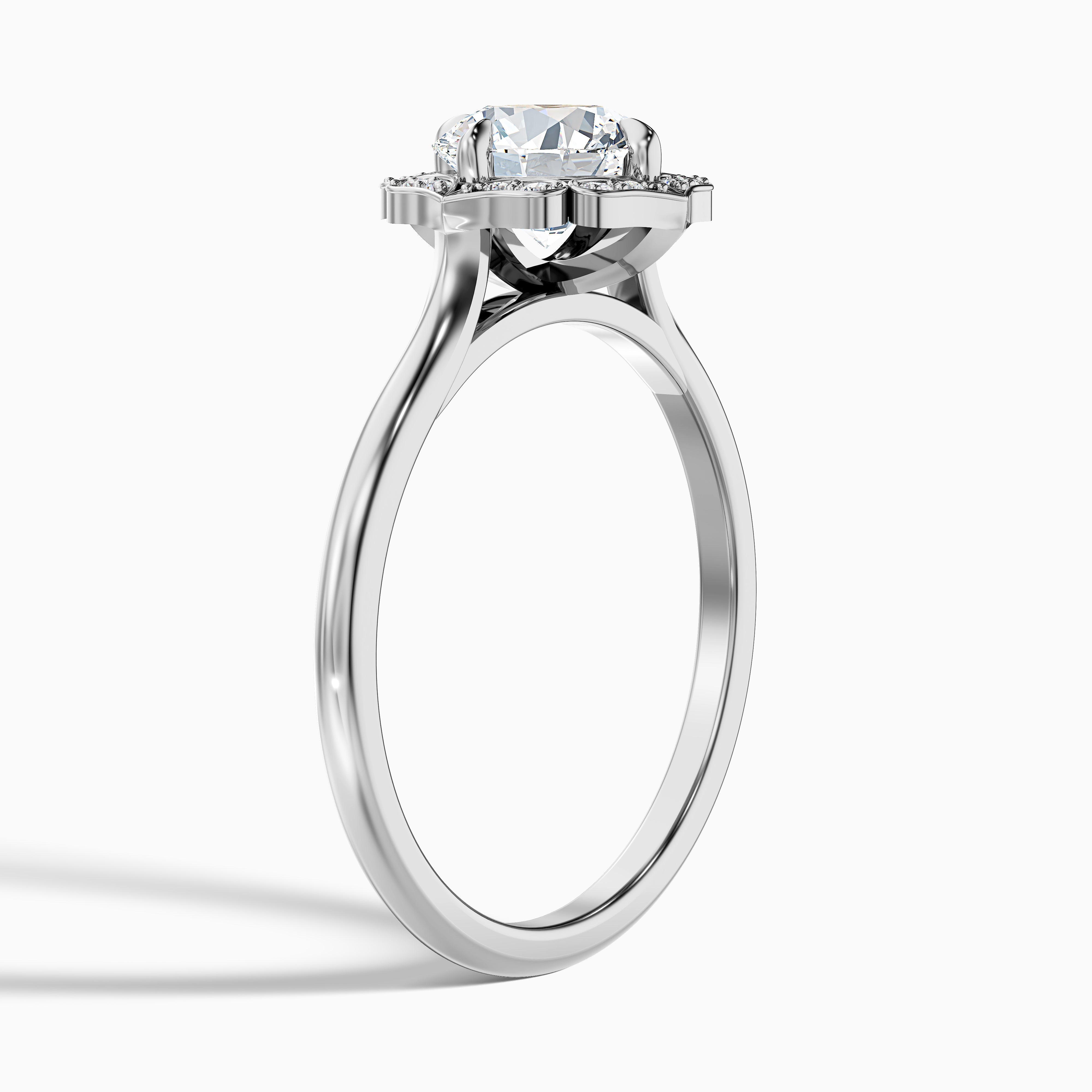 Ruby 2.5 Carat Round Halo Moissanite Diamond Ring in 10k Yellow Gold