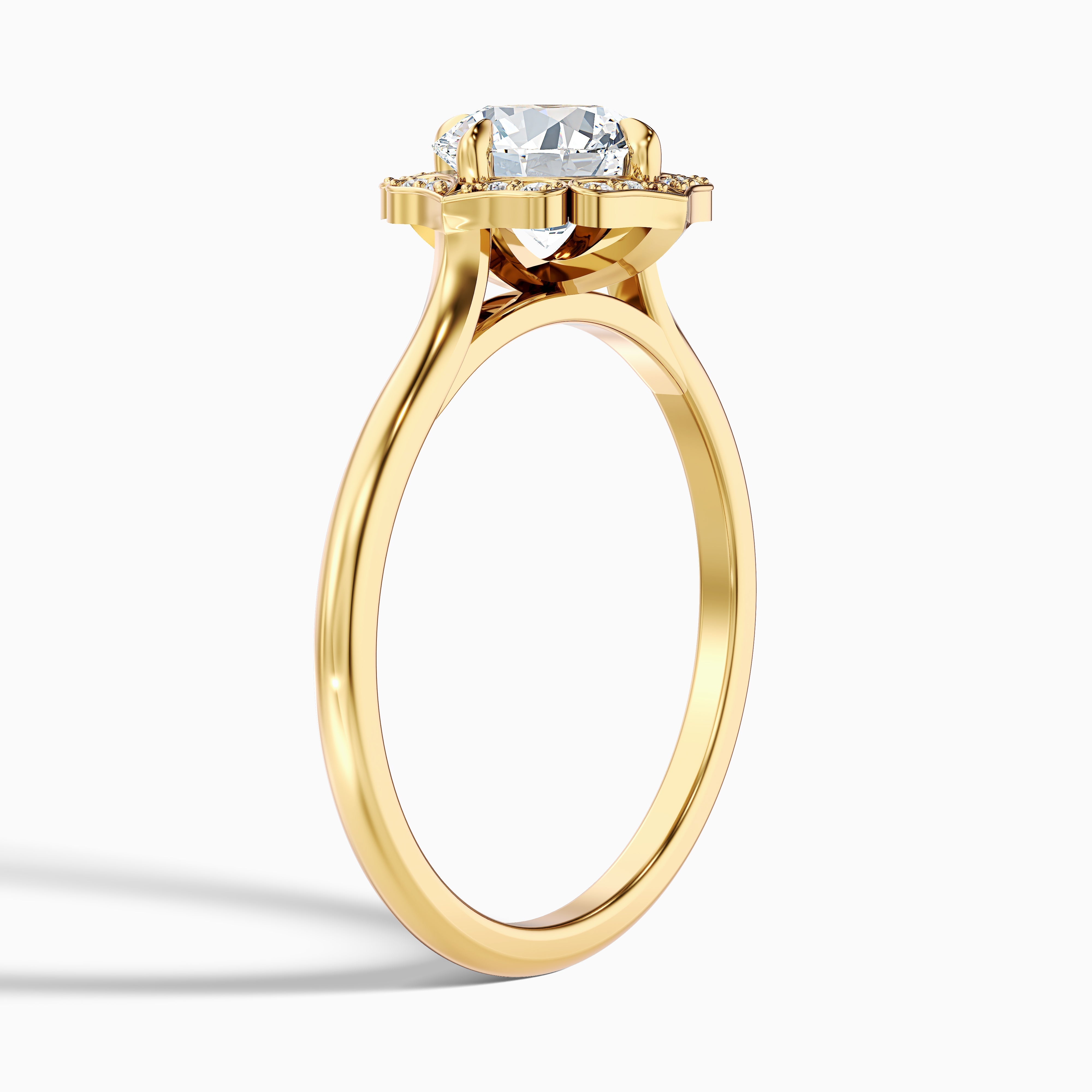 Nyla 4 Carat Round Halo Lab Grown Engagement Ring in 14k White Gold