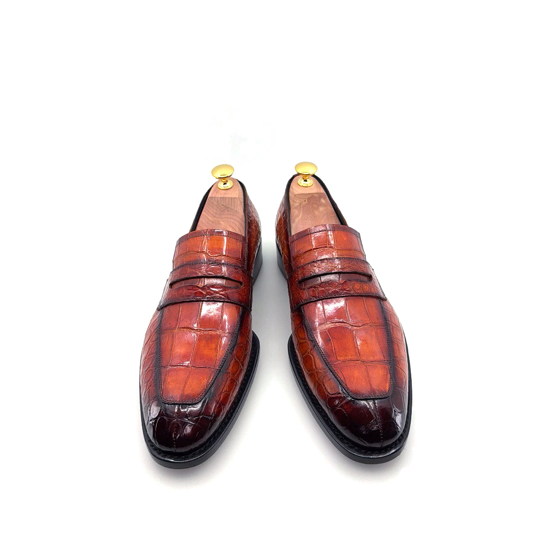 Maurice Custom Made Mirage Alligator Loafer - Cognac