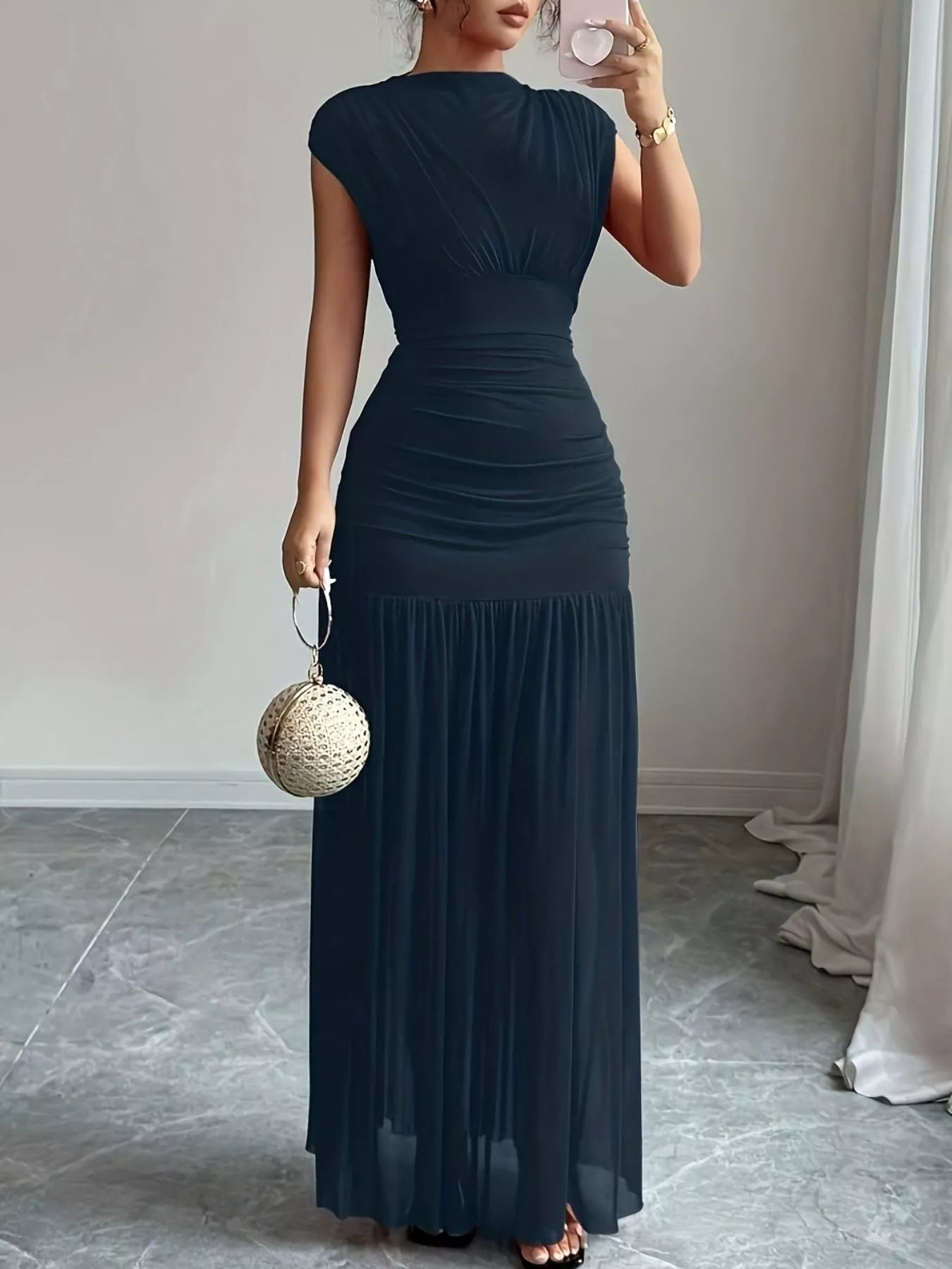 Ruched Bodycon Maxi Dress
