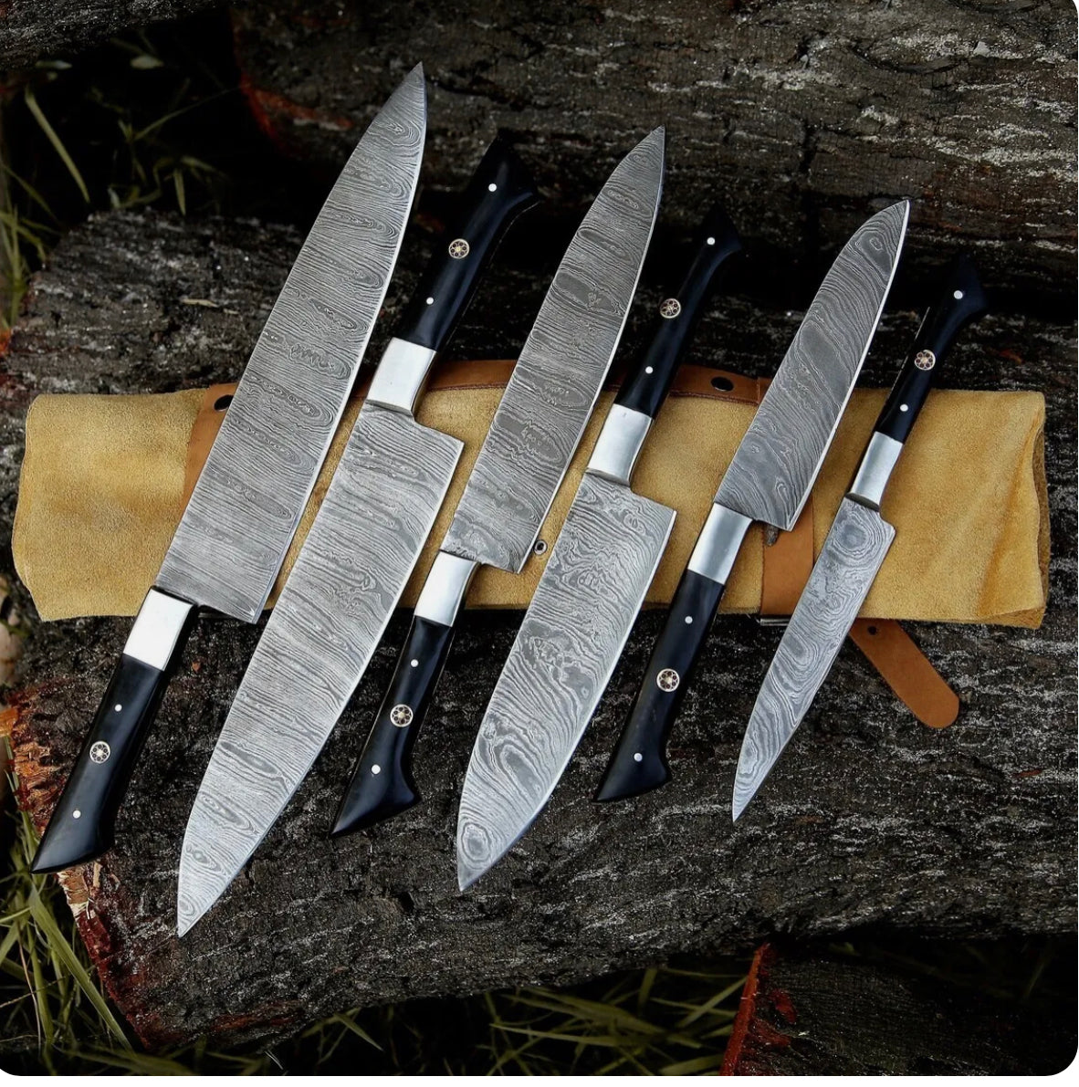 Here’s a fresh, seasonal rewrite with trending culinary keywords, SEO focus, and updated flow: 🔪 Product Title: Knife Sets for Kitchen – 13" Handmade Damascus Steel Chef Knife with Epoxy Resin Handle & Leather Sheath
