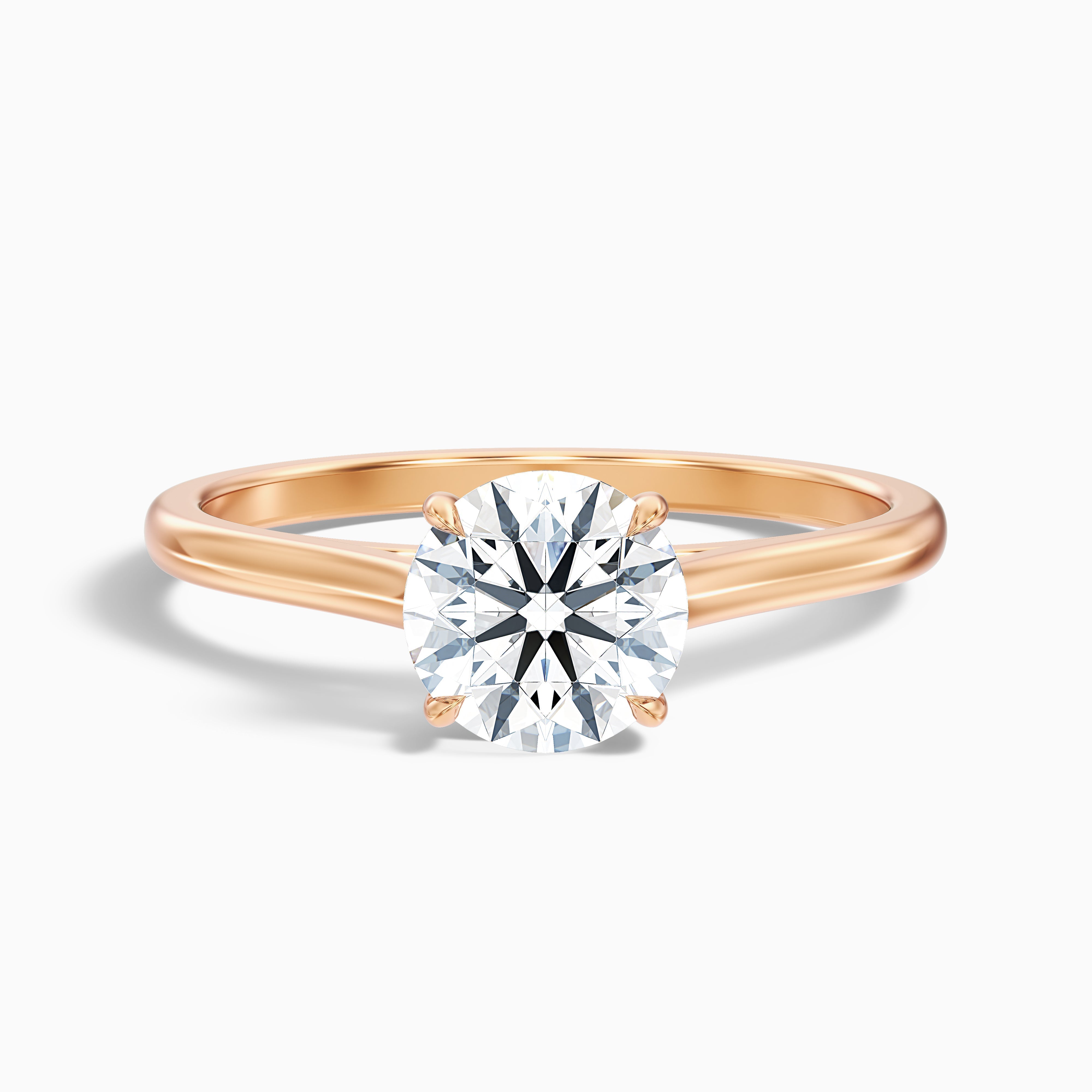 Lena 4 Carat Round Cut Solitaire Lab Grown Engagement Ring in 14k White Gold