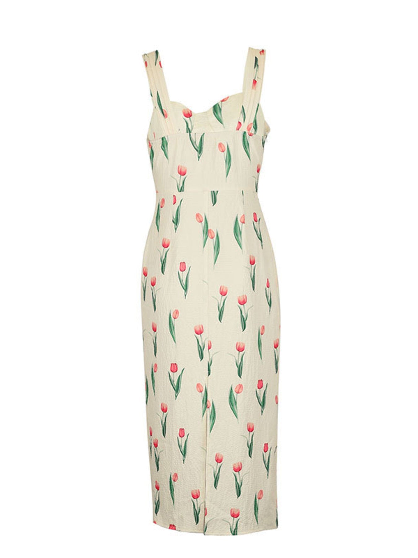 Tulip Print Twist Front Slit Cami Dress