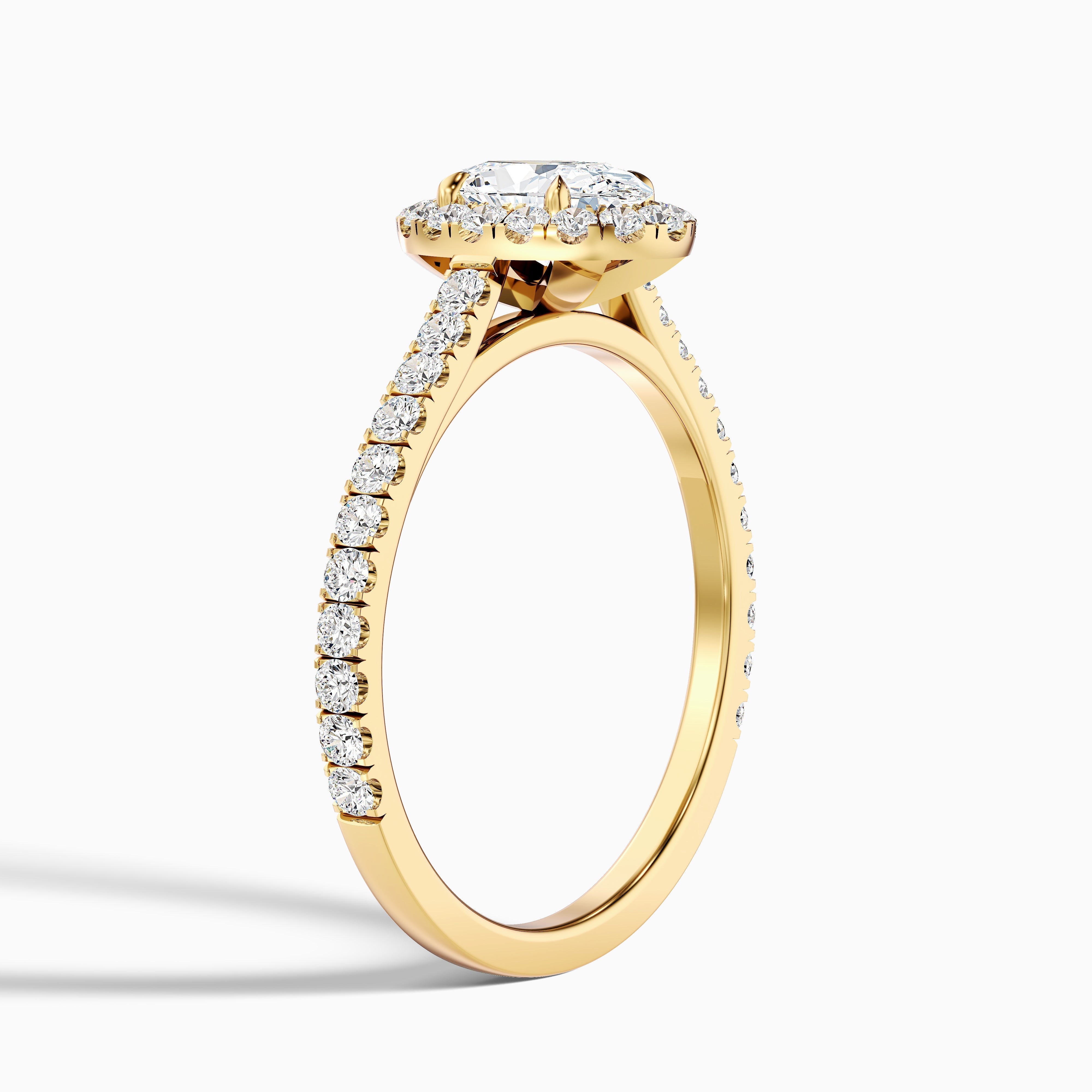 Adley 5.5 Carat Oval Halo Pave Moissanite Diamond Ring in 10k Yellow Gold