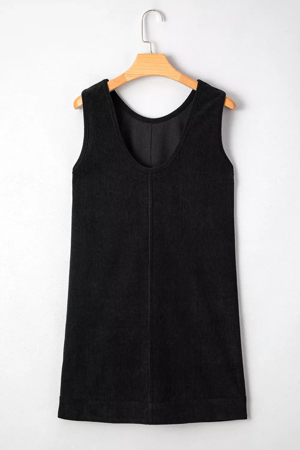 Corduroy Patch Pocket Sleeveless Mini Dress