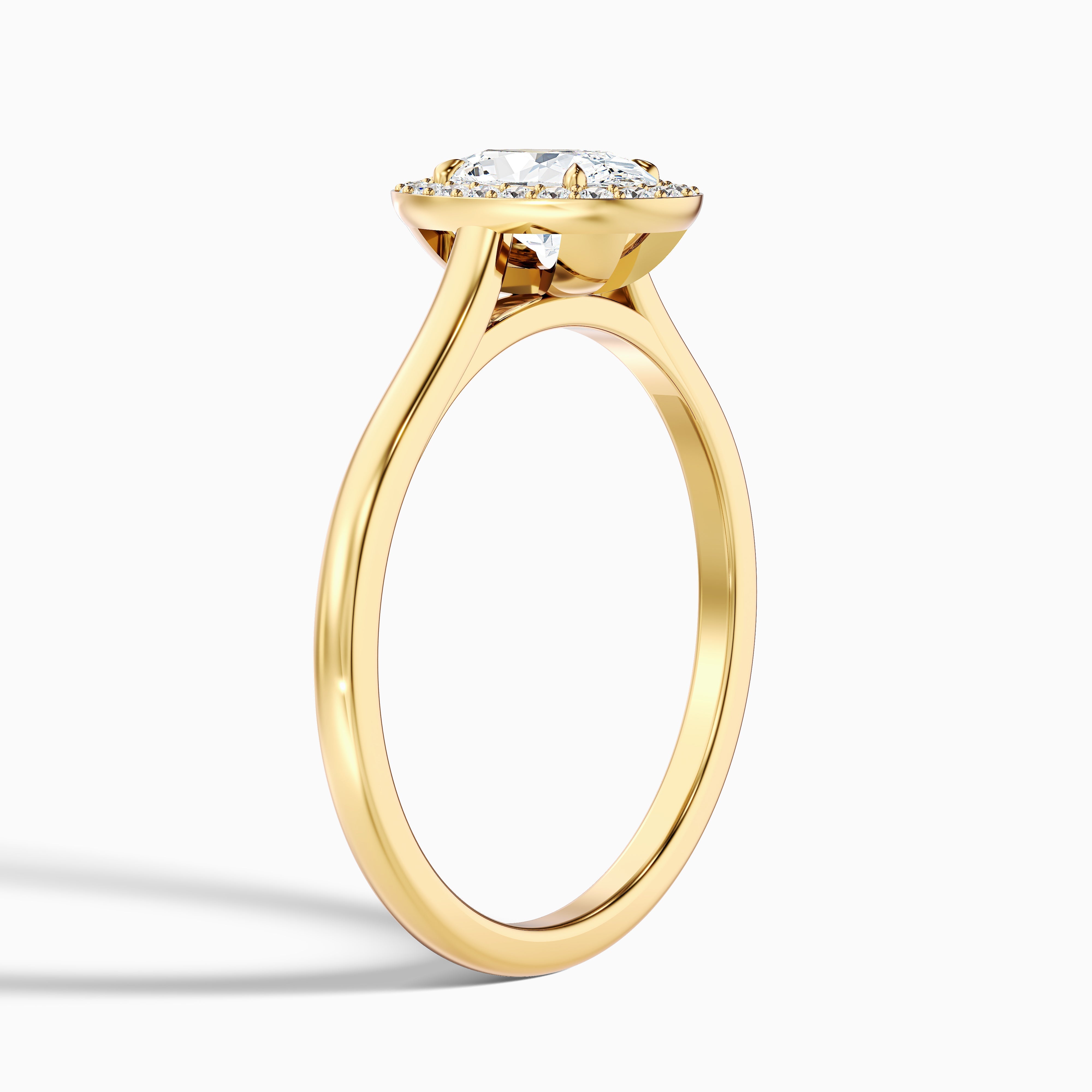 Kyra 4.5 Carat Oval Cut Halo Moissanite Diamond Ring in 10k White Gold