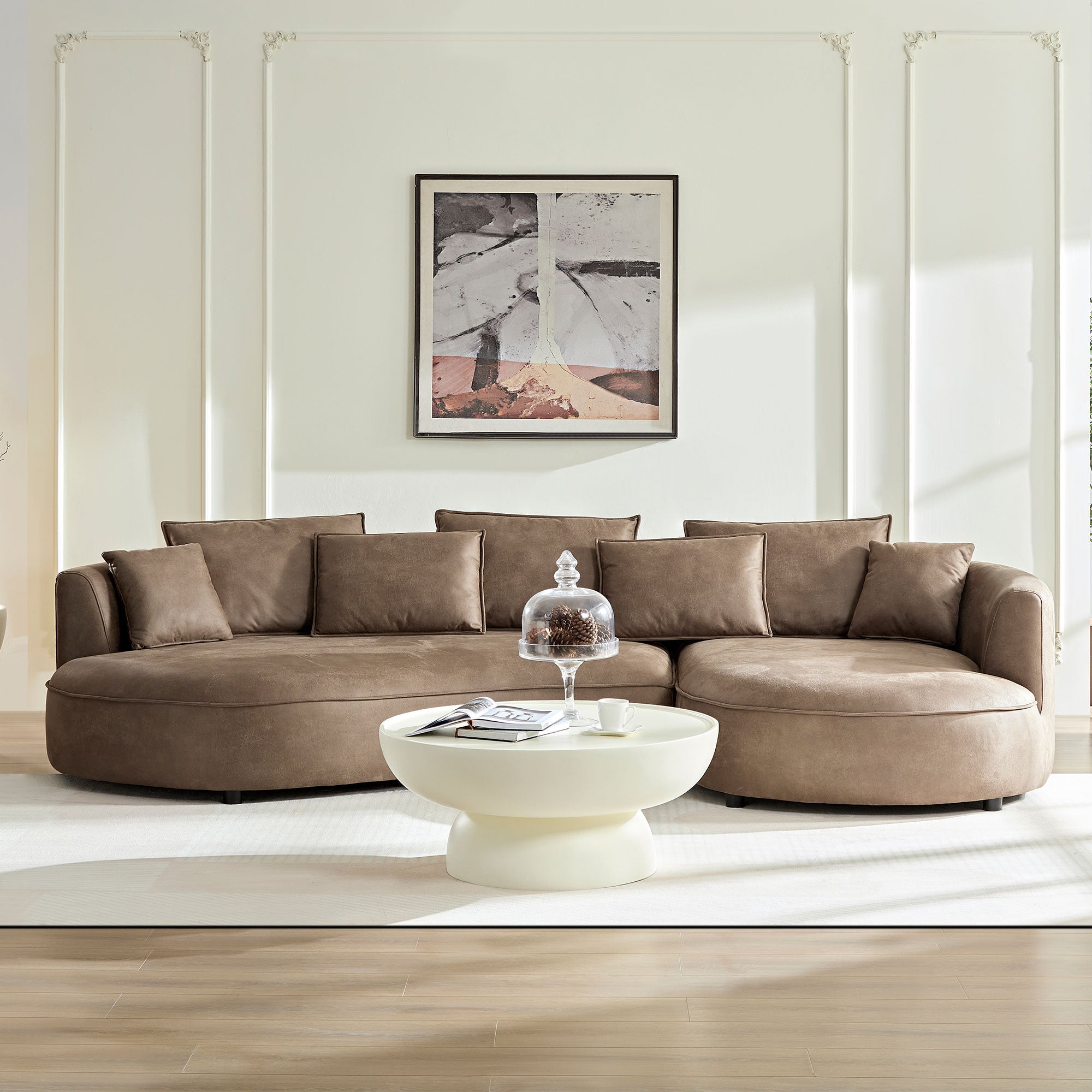 128.74 Inch Modern Sectional Curved Sofa