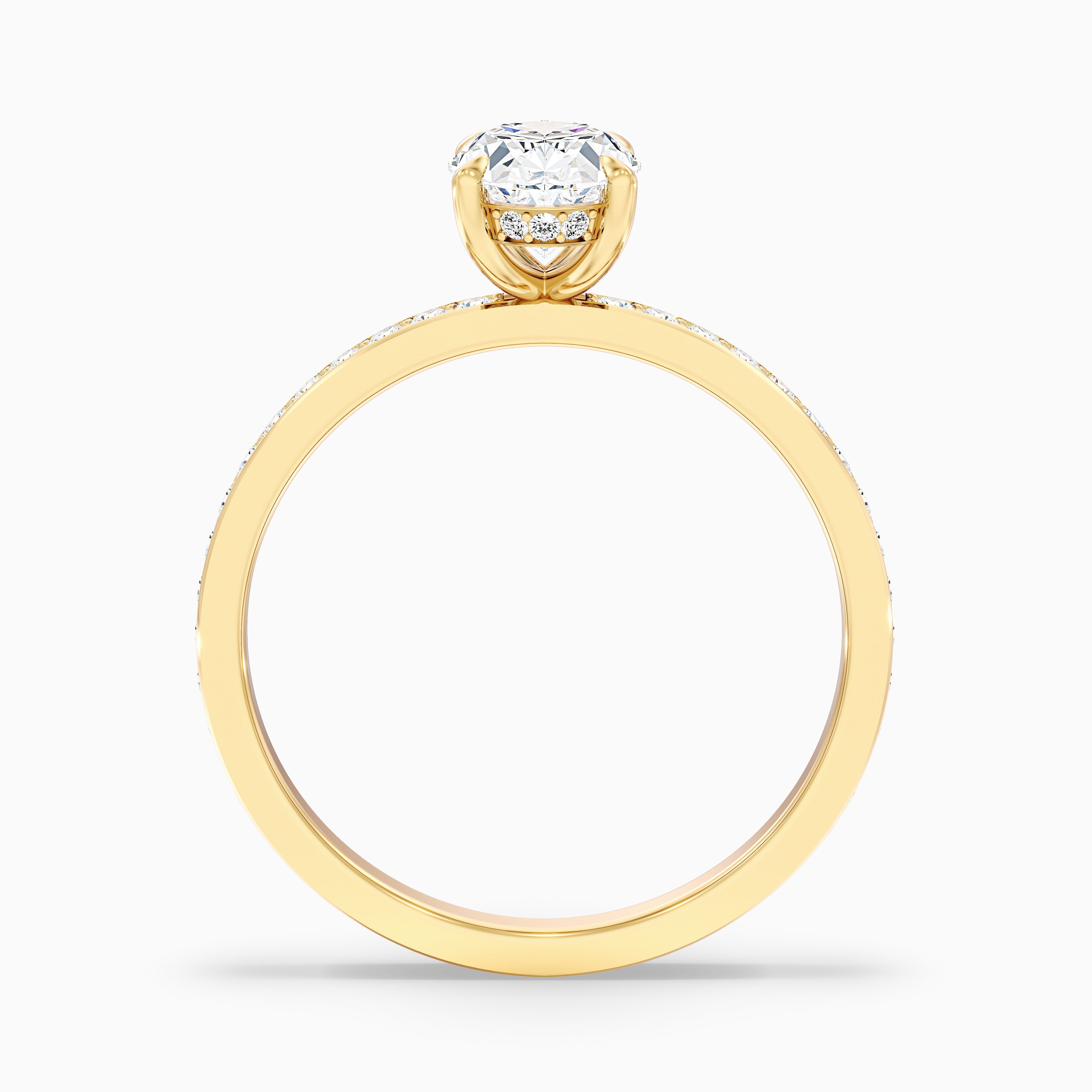 Cora 4 Carat Oval Hidden Halo Pave Lab Grown Engagement Ring in 14k White Gold