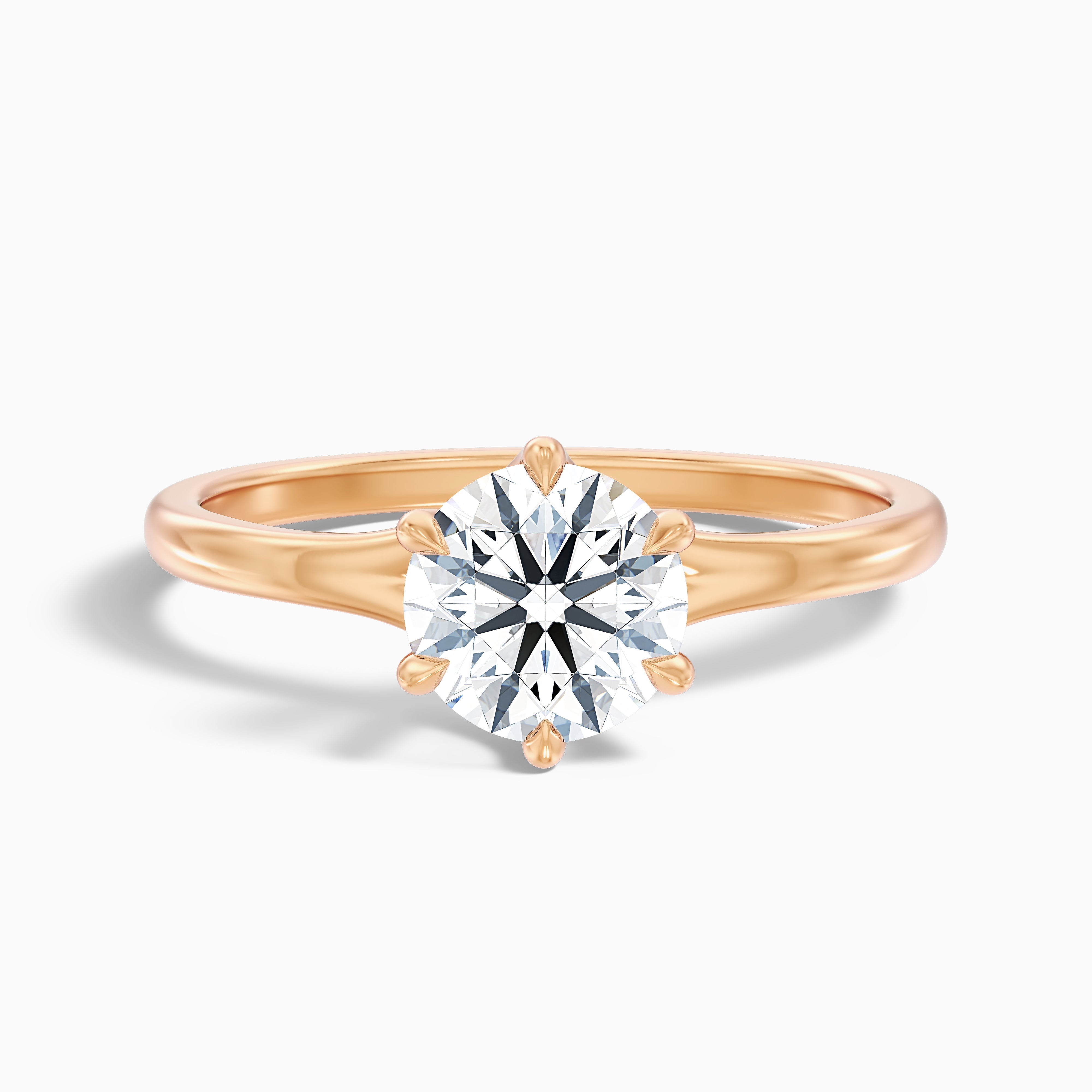 June 3 Carat Round Solitaire Moissanite Diamond Ring in 18k White Gold