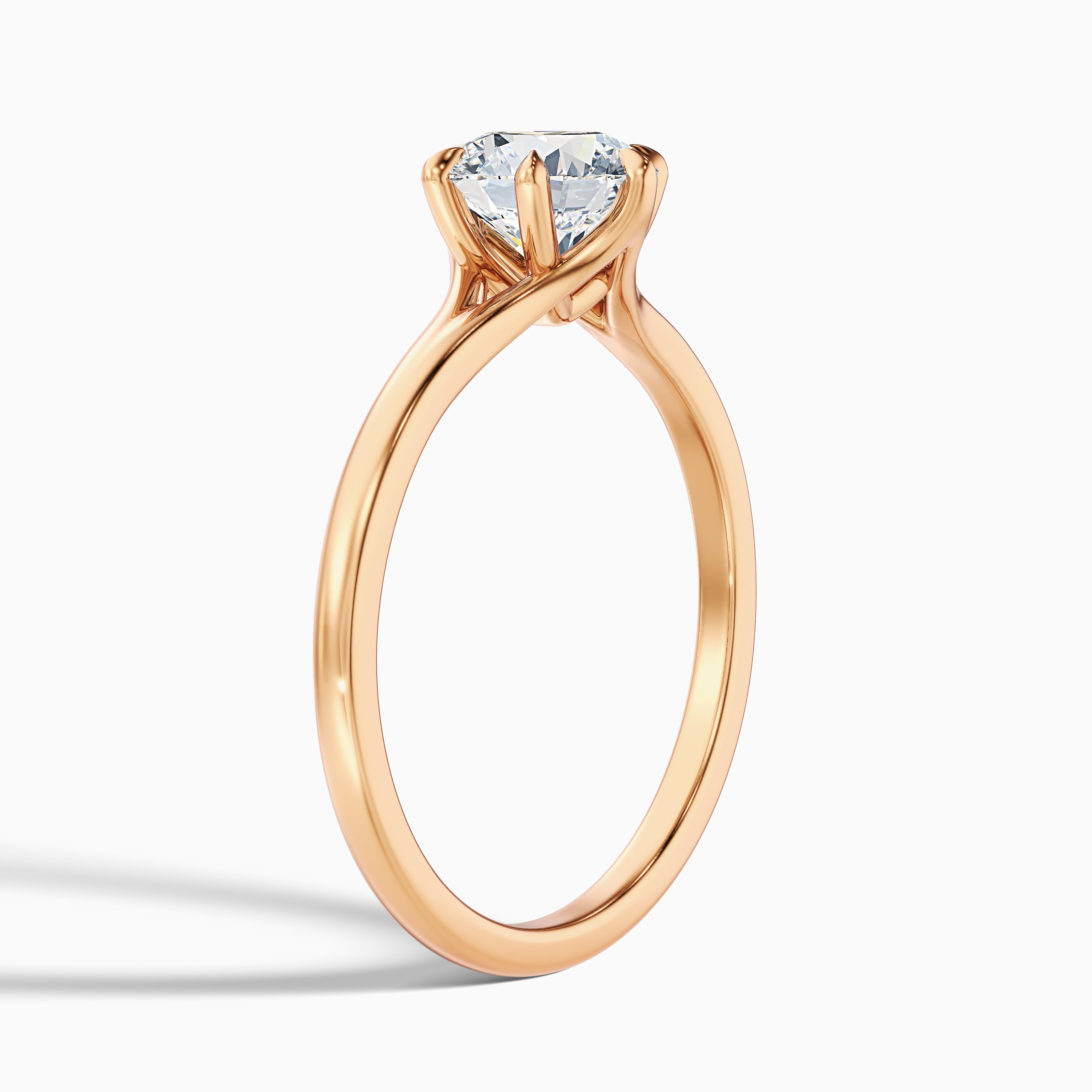 Gina 4 Carat Round Solitaire Lab Grown Engagement Ring in 18k Yellow Gold