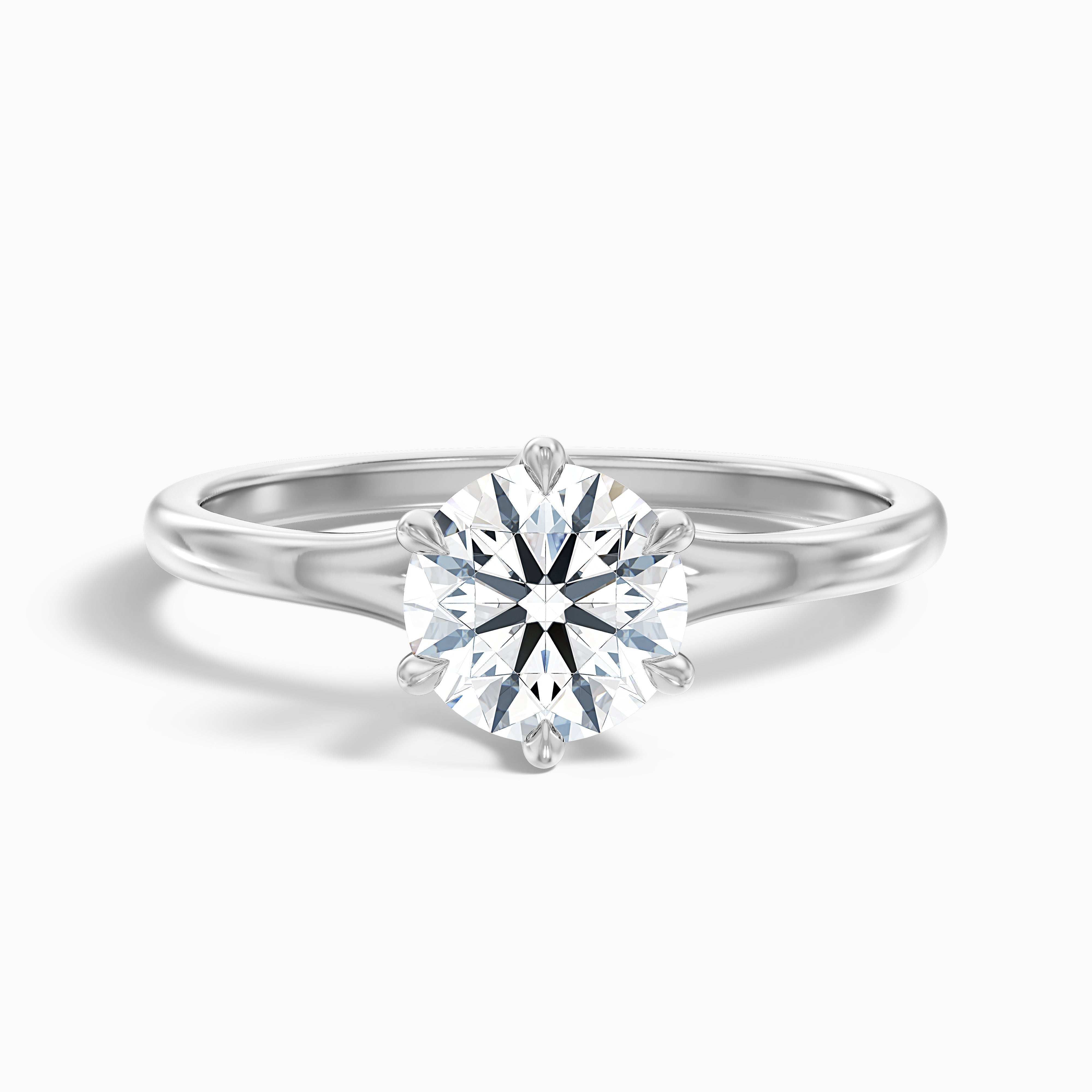 June 1.5 Carat Round Solitaire Moissanite Diamond Ring in 10k Rose Gold