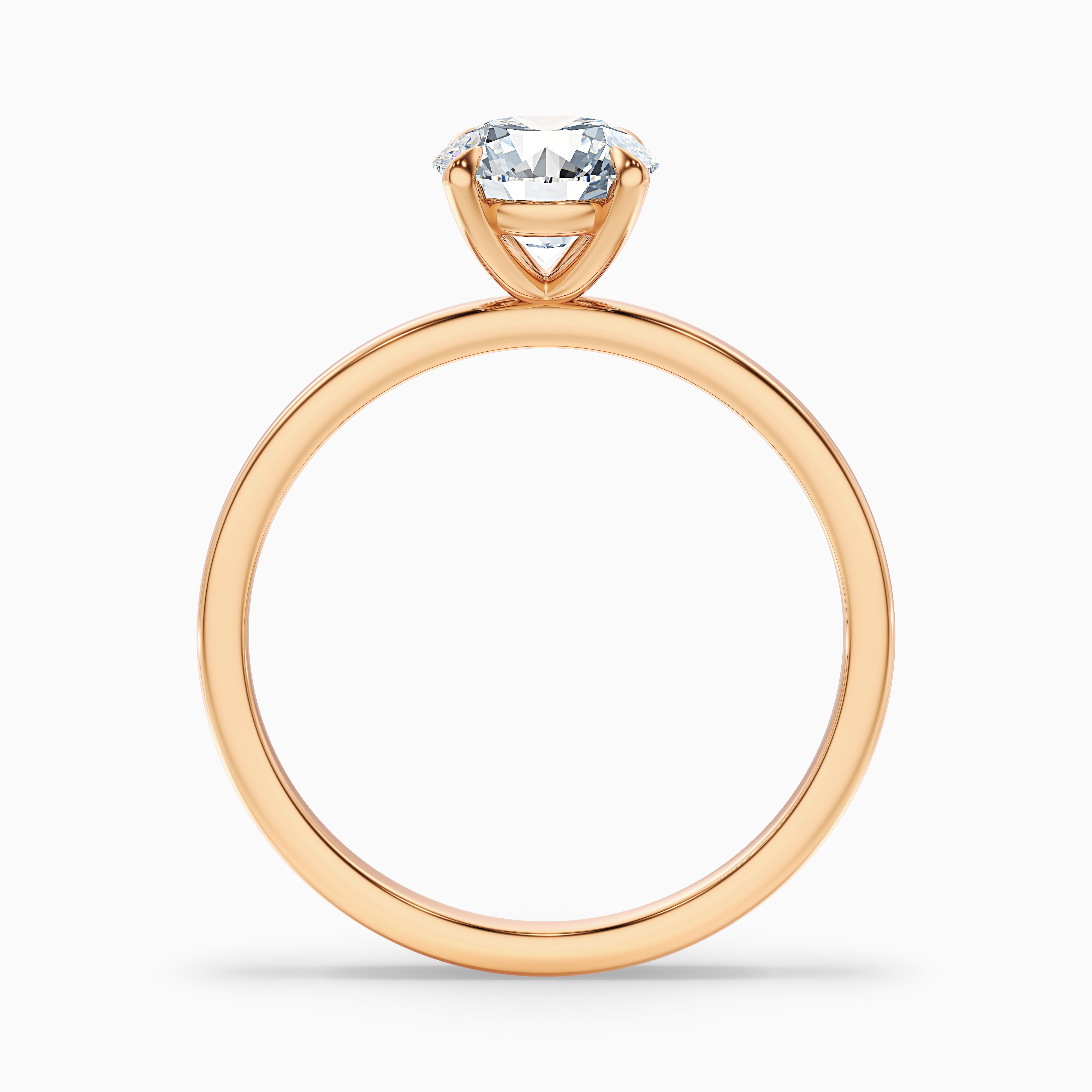 Grace 1 Carat Round Cut Solitaire Lab Grown Engagement Ring in 18k Rose Gold
