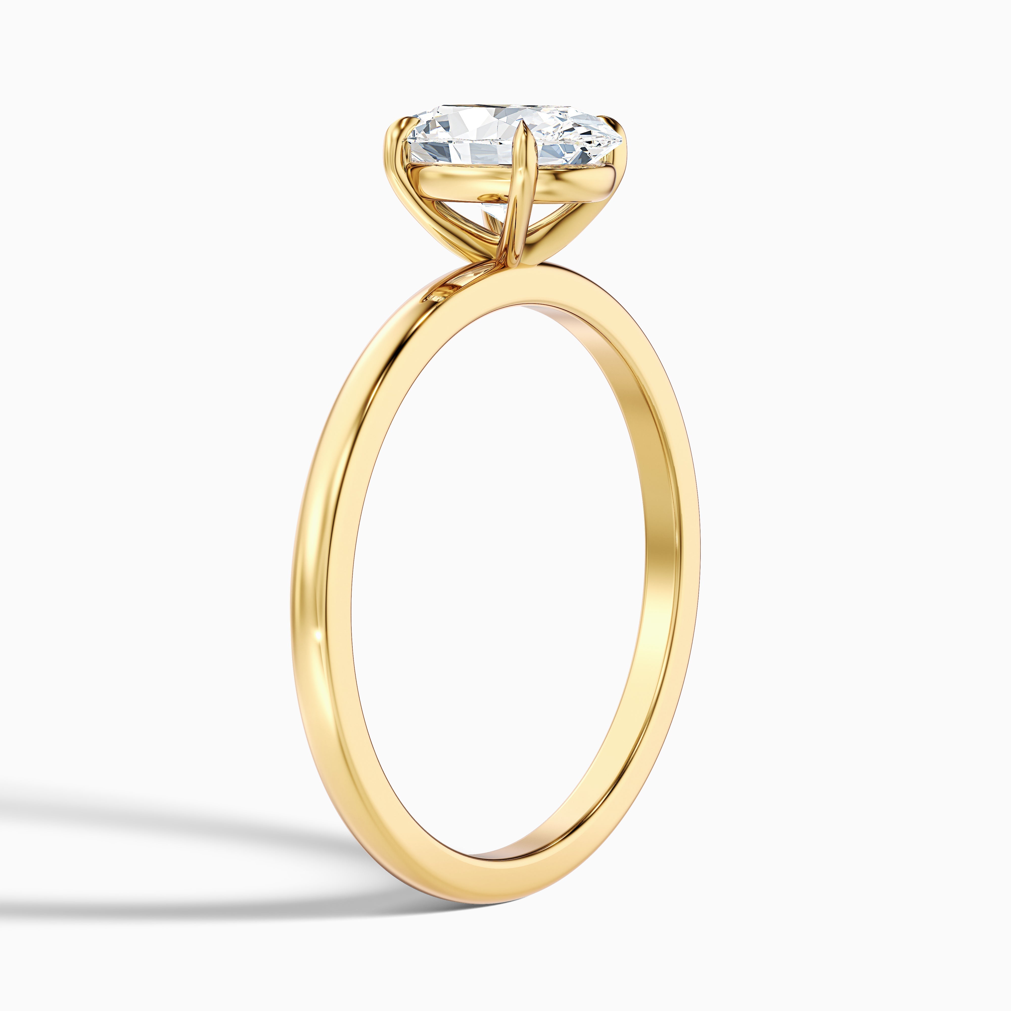 Hailey 5 Carat Oval Cut Solitaire Lab Grown Engagement Ring in 14k Yellow Gold