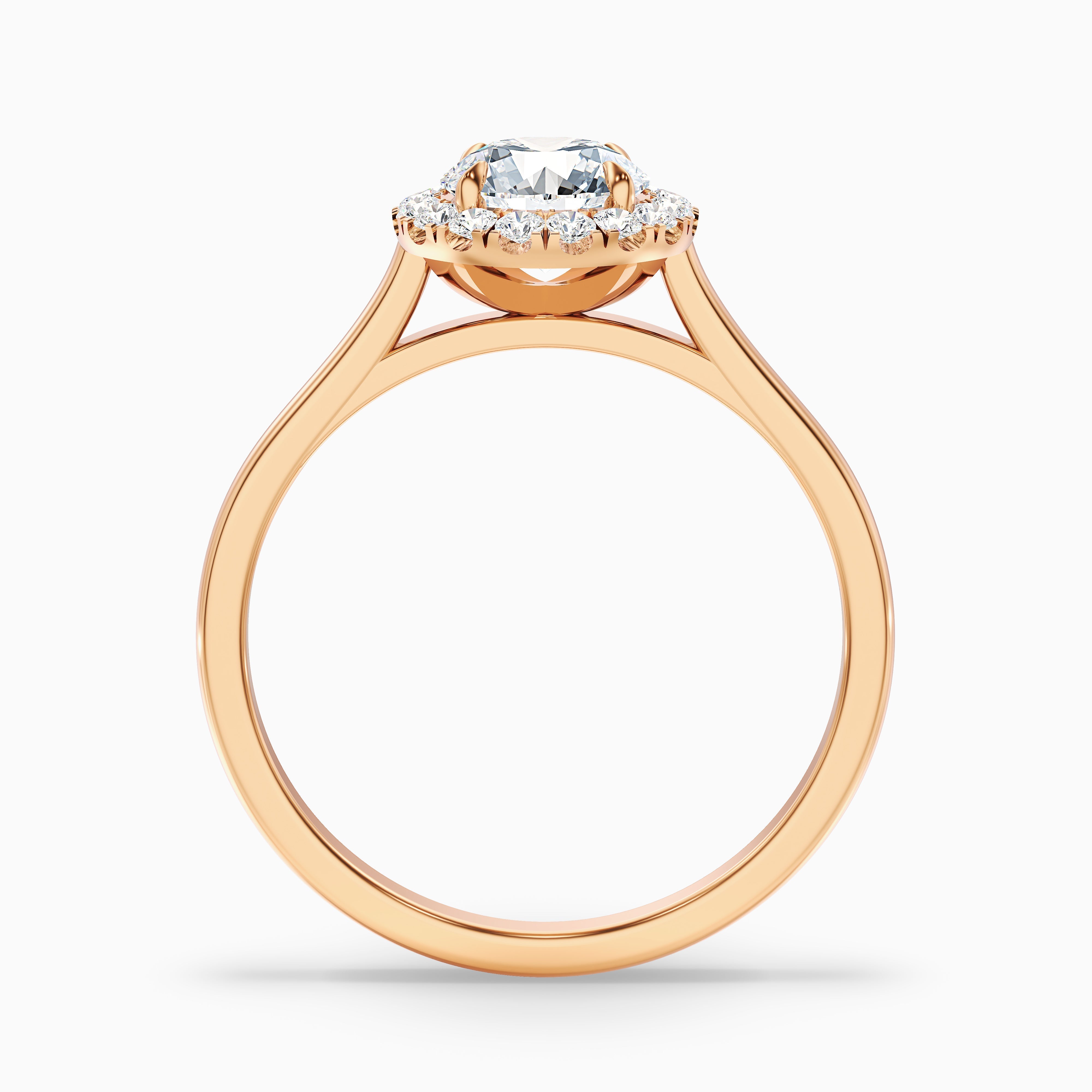 Helyn 4 Carat Round Halo Lab Grown Engagement Ring in 10k White Gold