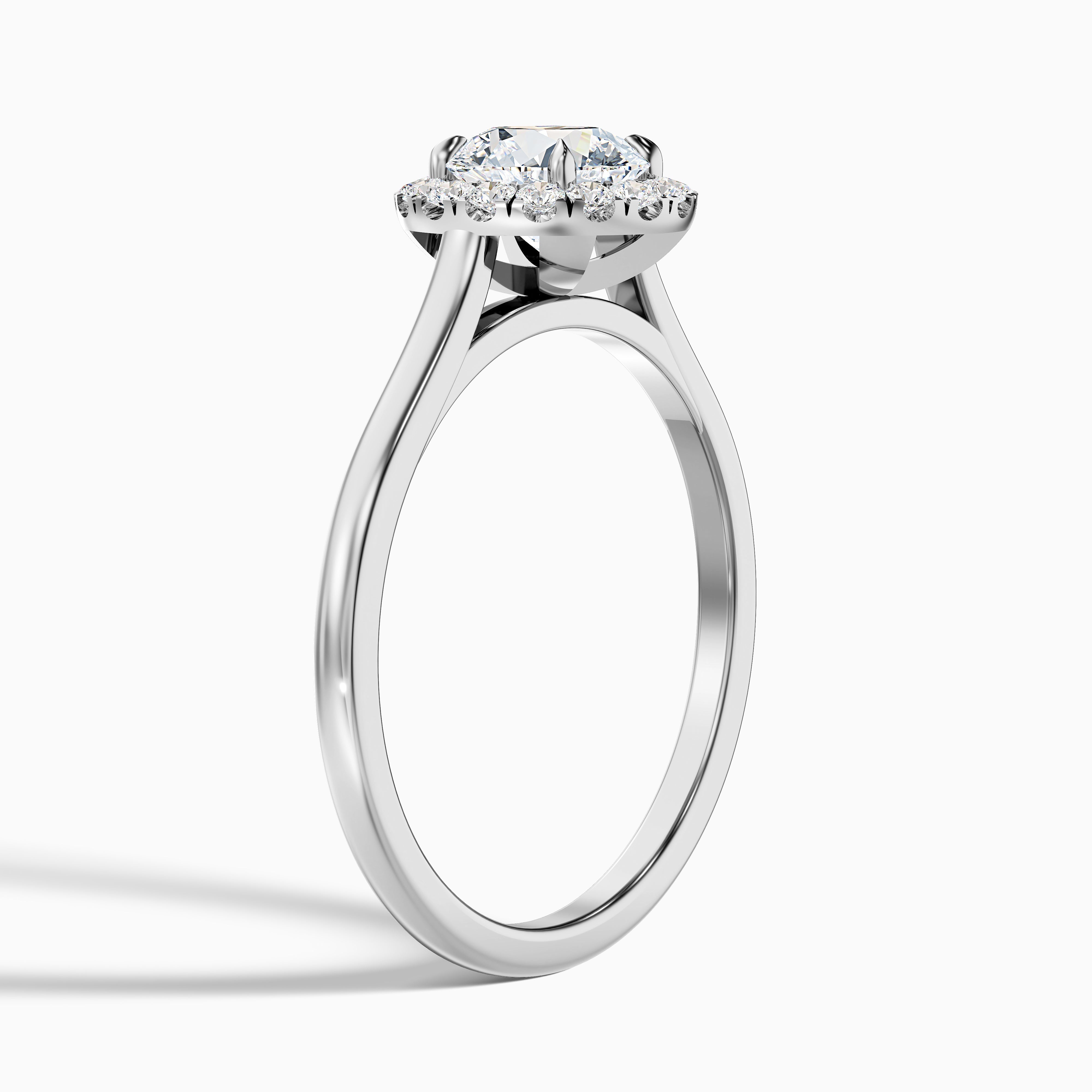 Helyn 2 Carat Round Halo Lab Grown Engagement Ring in 18k Rose Gold