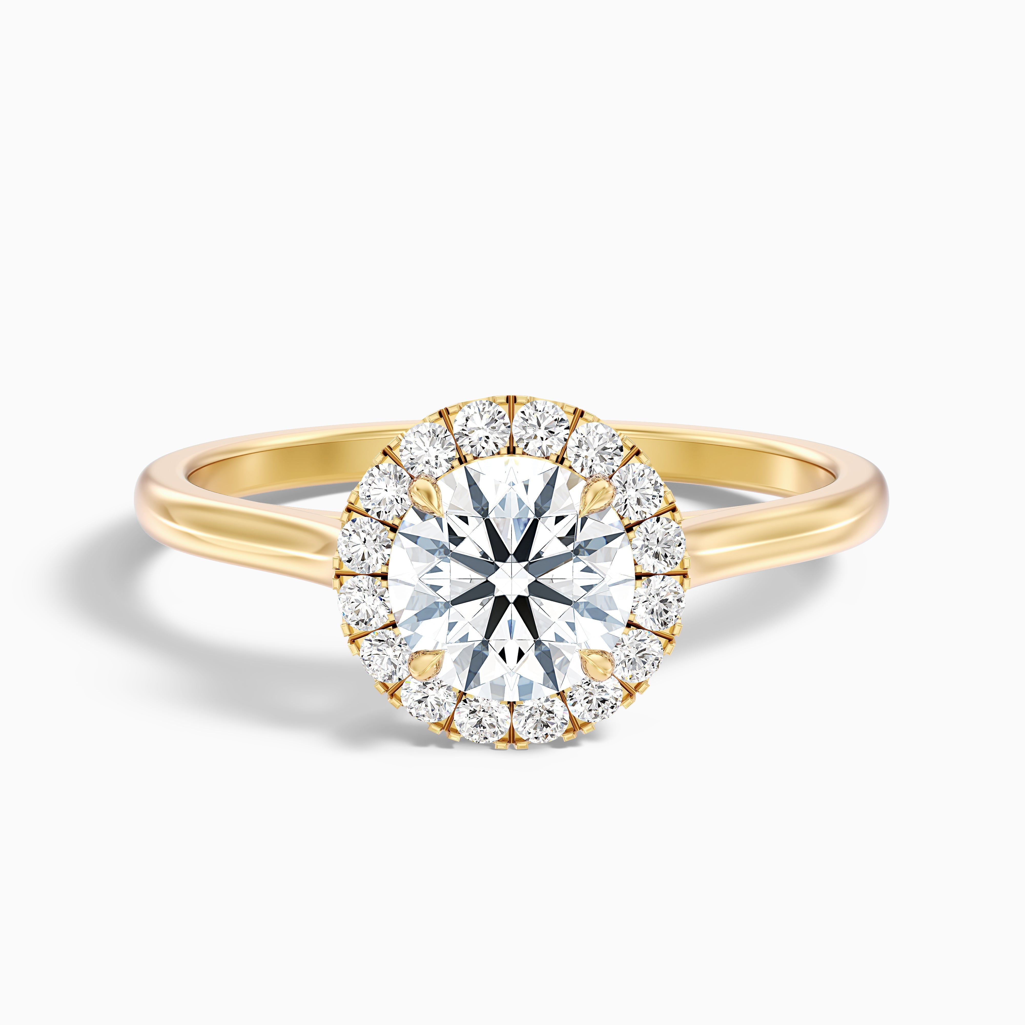 Helyn 4 Carat Round Halo Lab Grown Engagement Ring in 14k White Gold