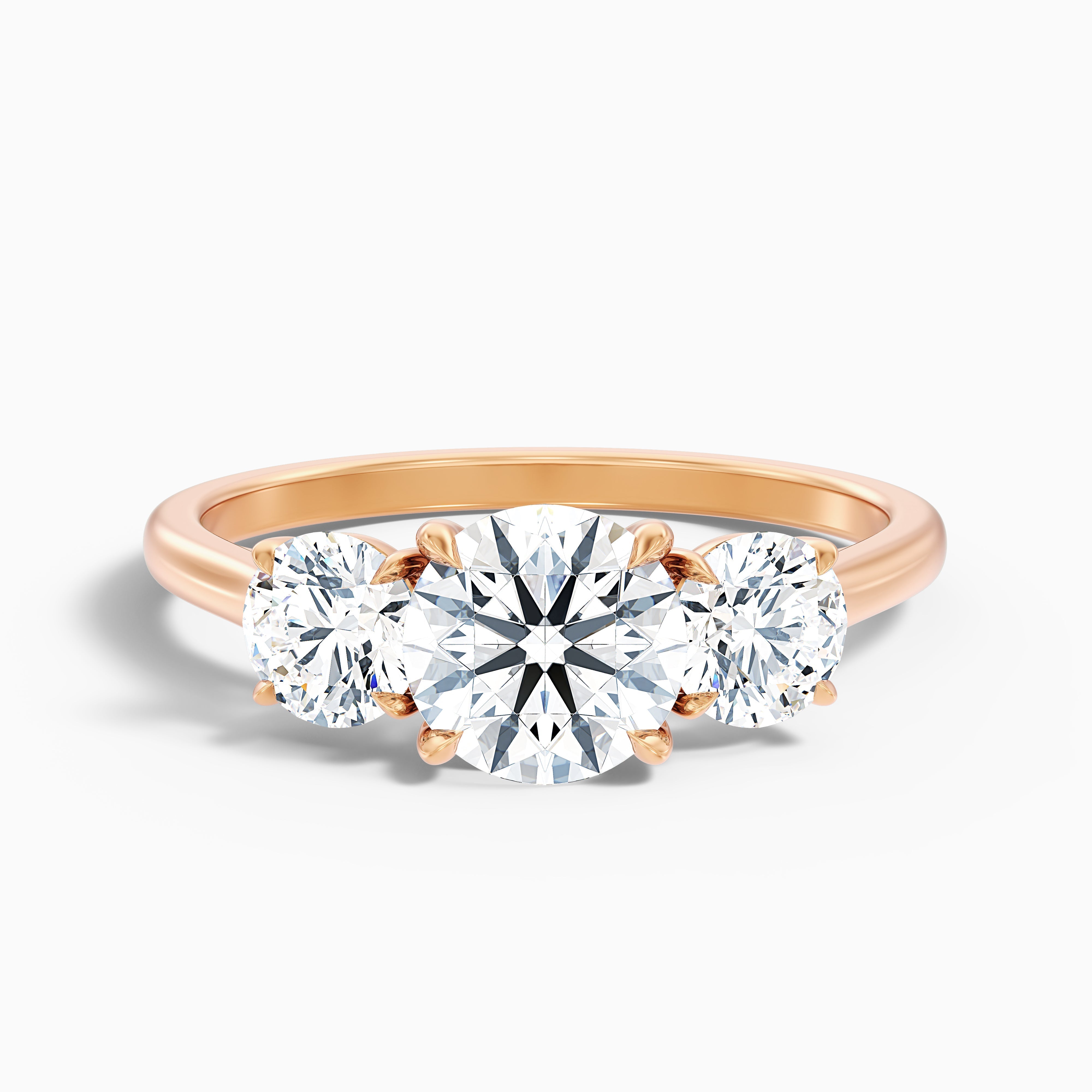 Ira 3.5 Carat Round Three Stone Lab Grown Engagement Ring in Platinum