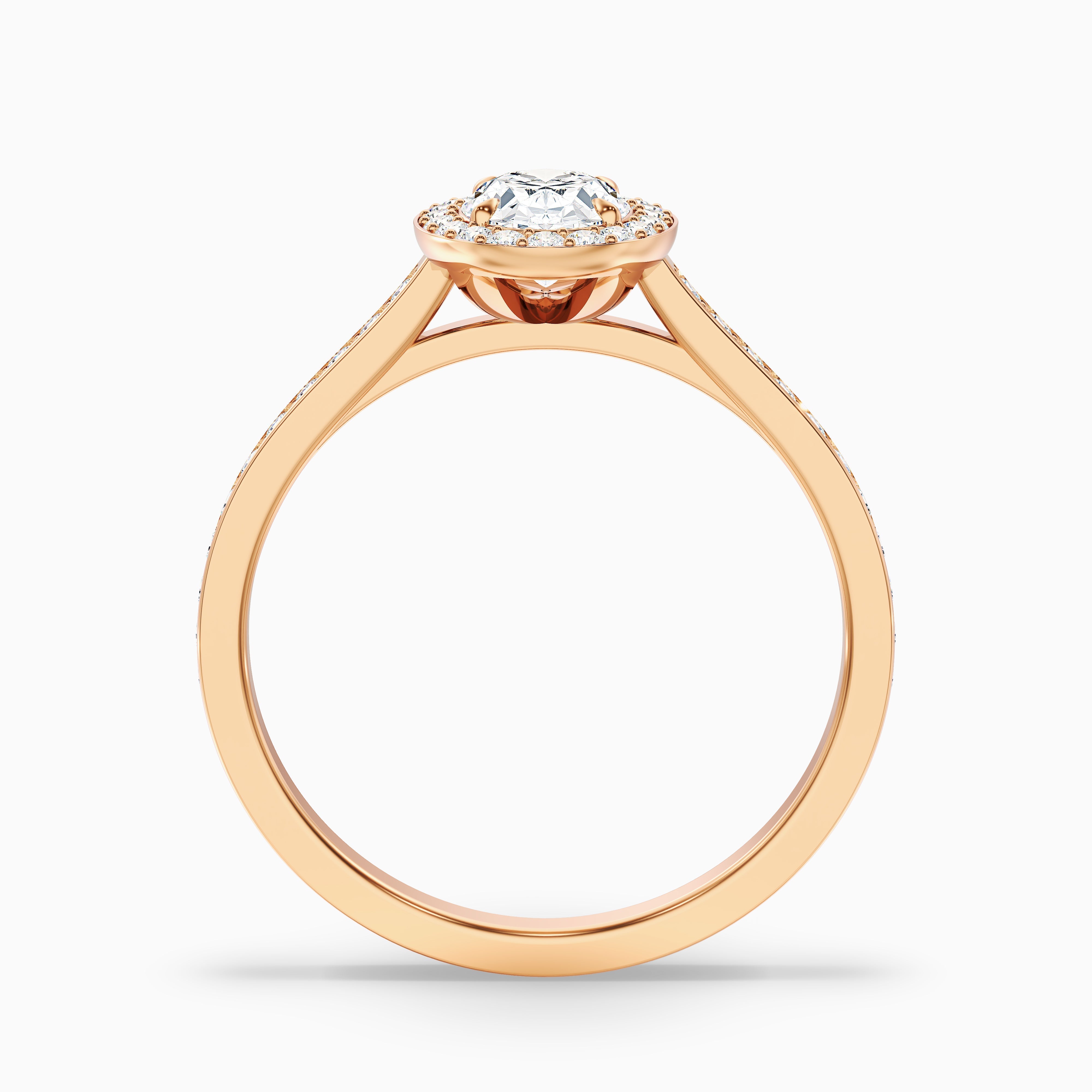 Erin 4 Carat Oval Halo Pave Lab Grown Engagement Ring in Platinum