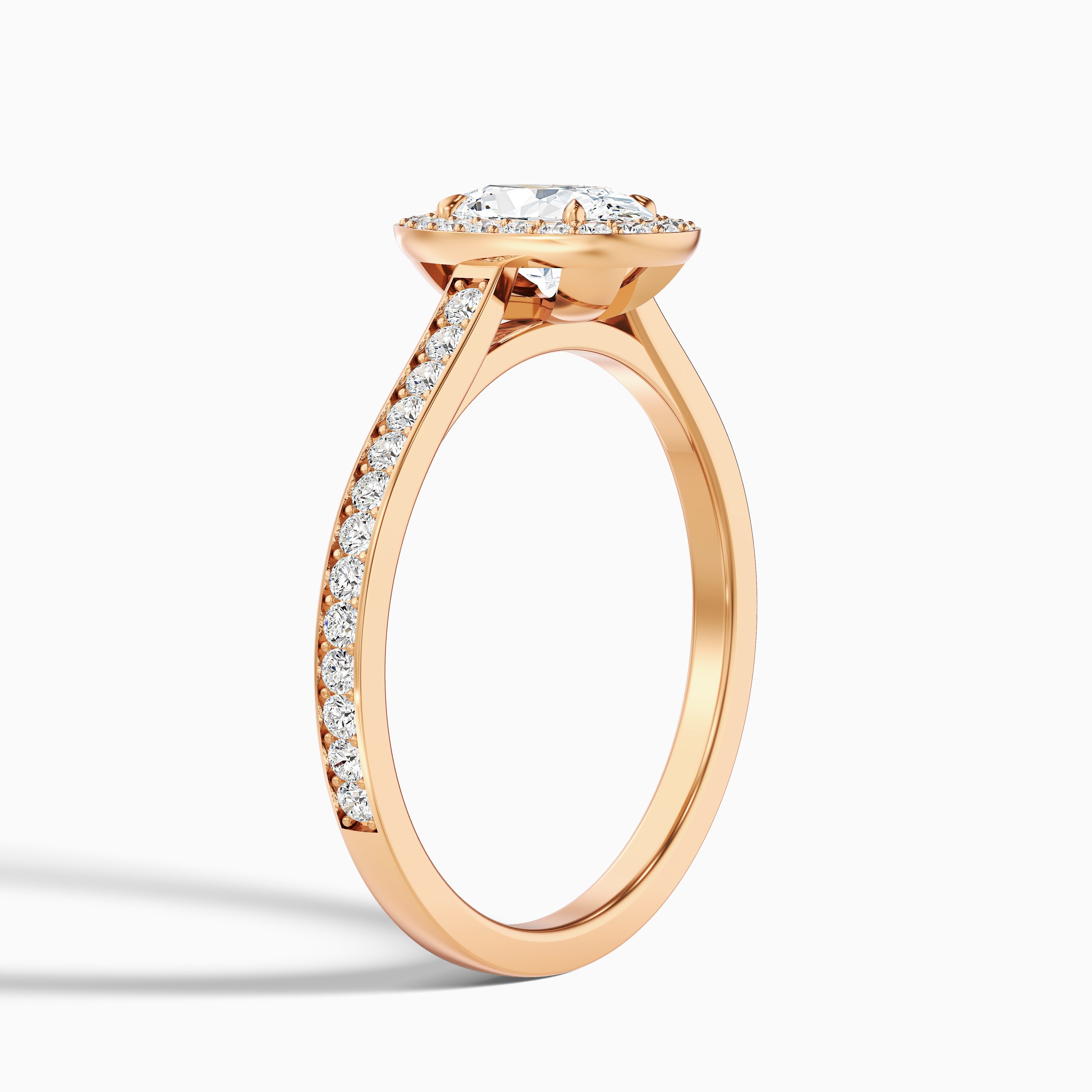 Emily 5.5 Carat Oval Halo Pave Moissanite Diamond Ring in 10k Yellow Gold