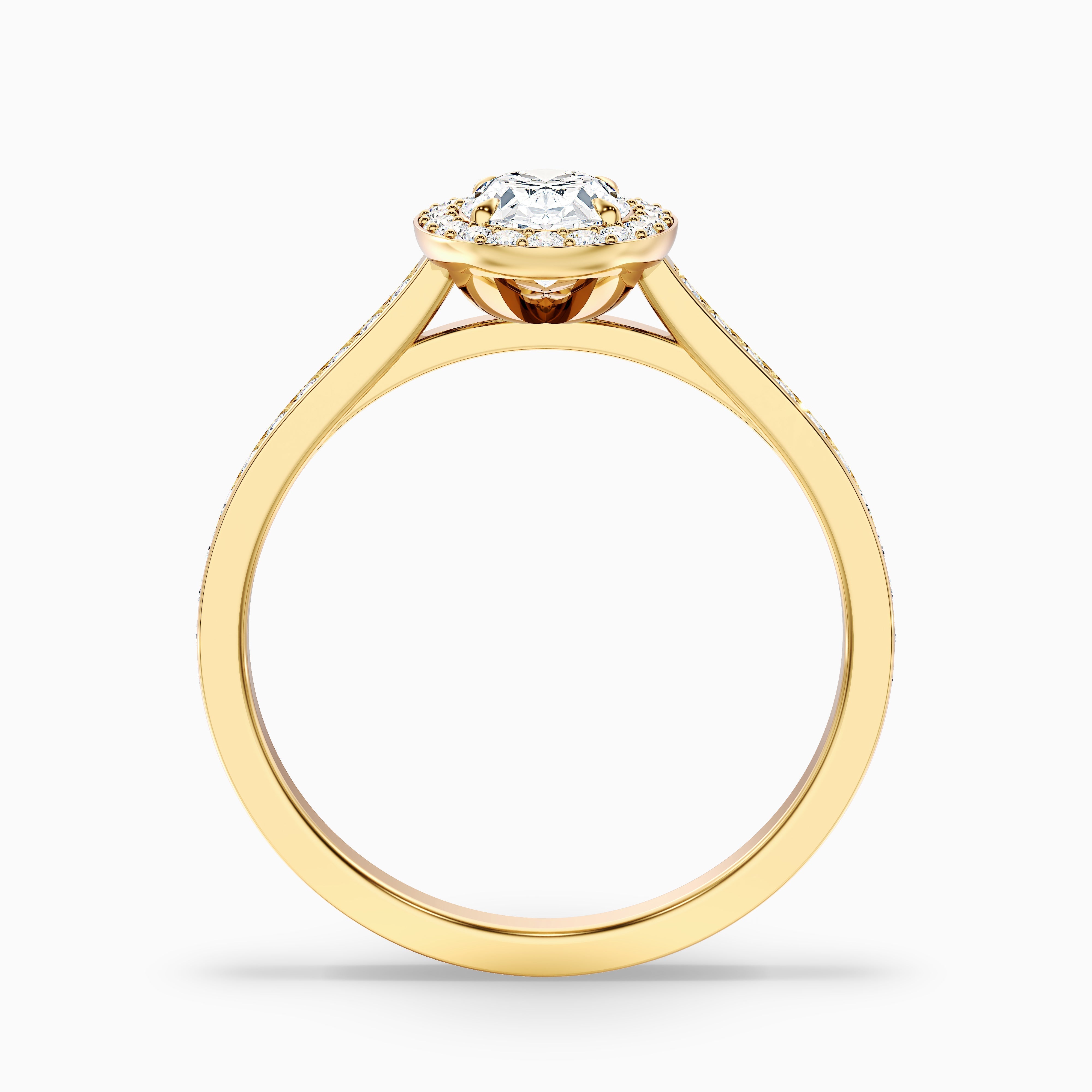Erin 3 Carat Oval Halo Pave Lab Grown Engagement Ring in Platinum