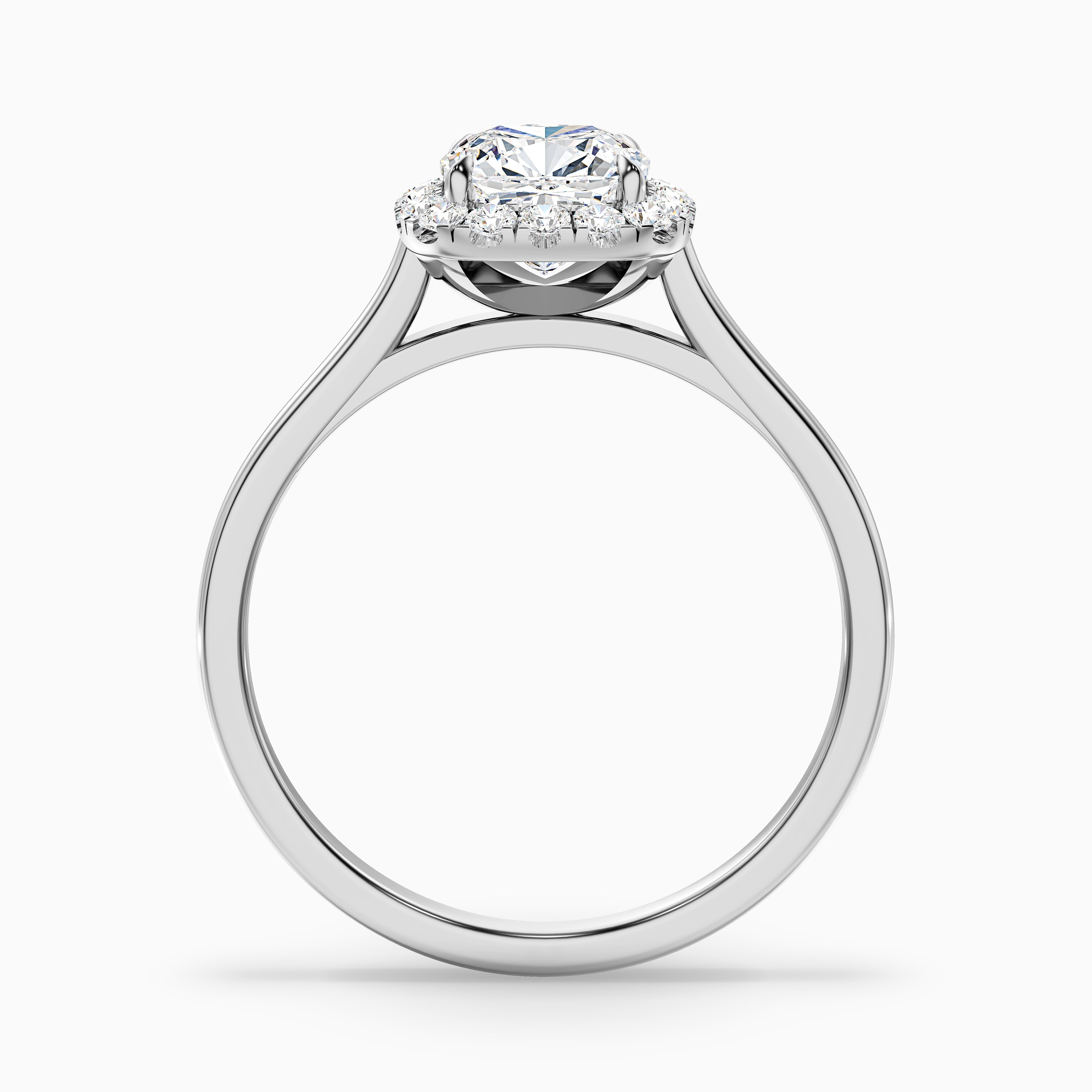 Jeri 4.5 Carat Cushion Cut Halo Lab Grown Engagement Ring in Platinum
