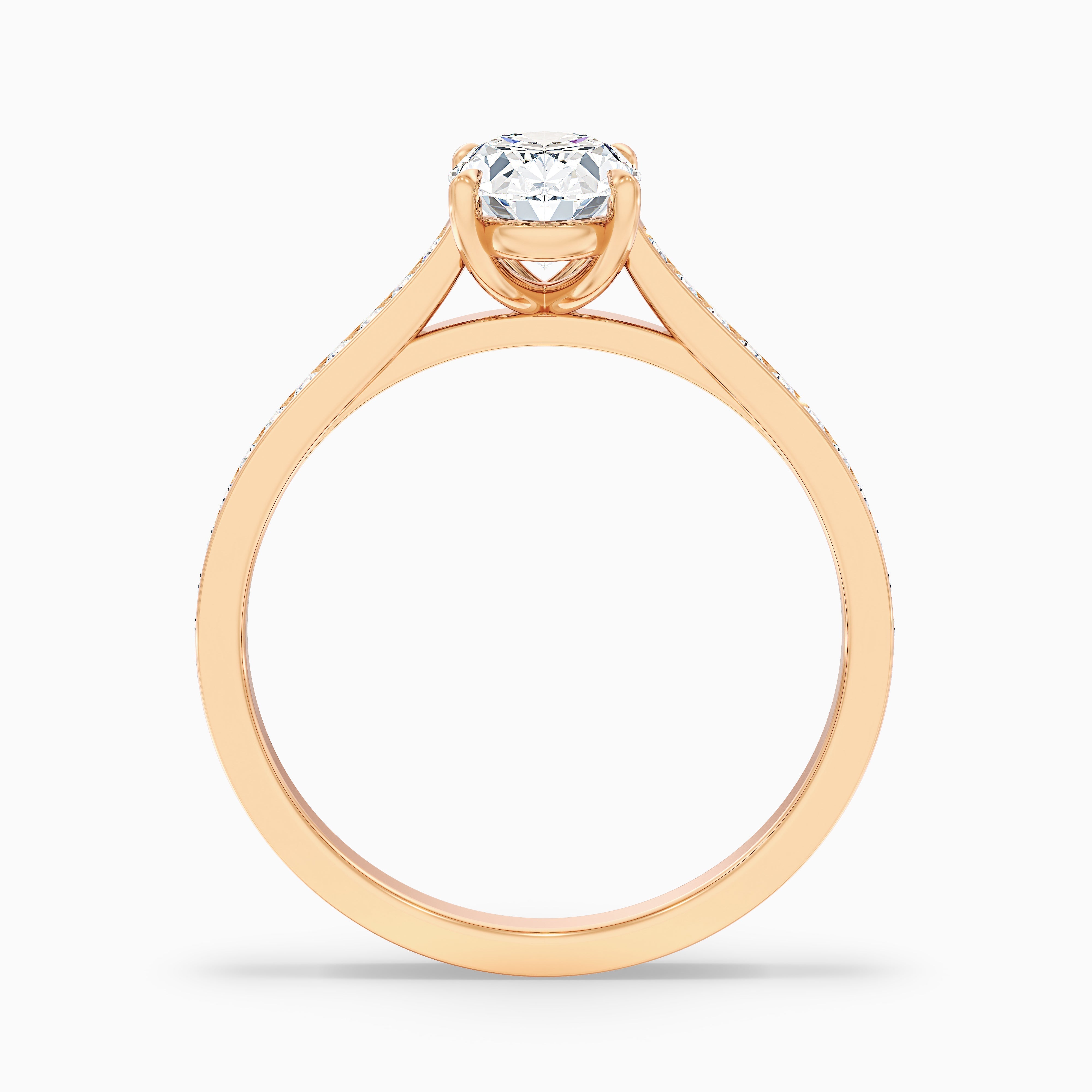 Dallas 5 Carat Oval Cut Side Stone Pave Moissanite Diamond Ring in 18k White Gold