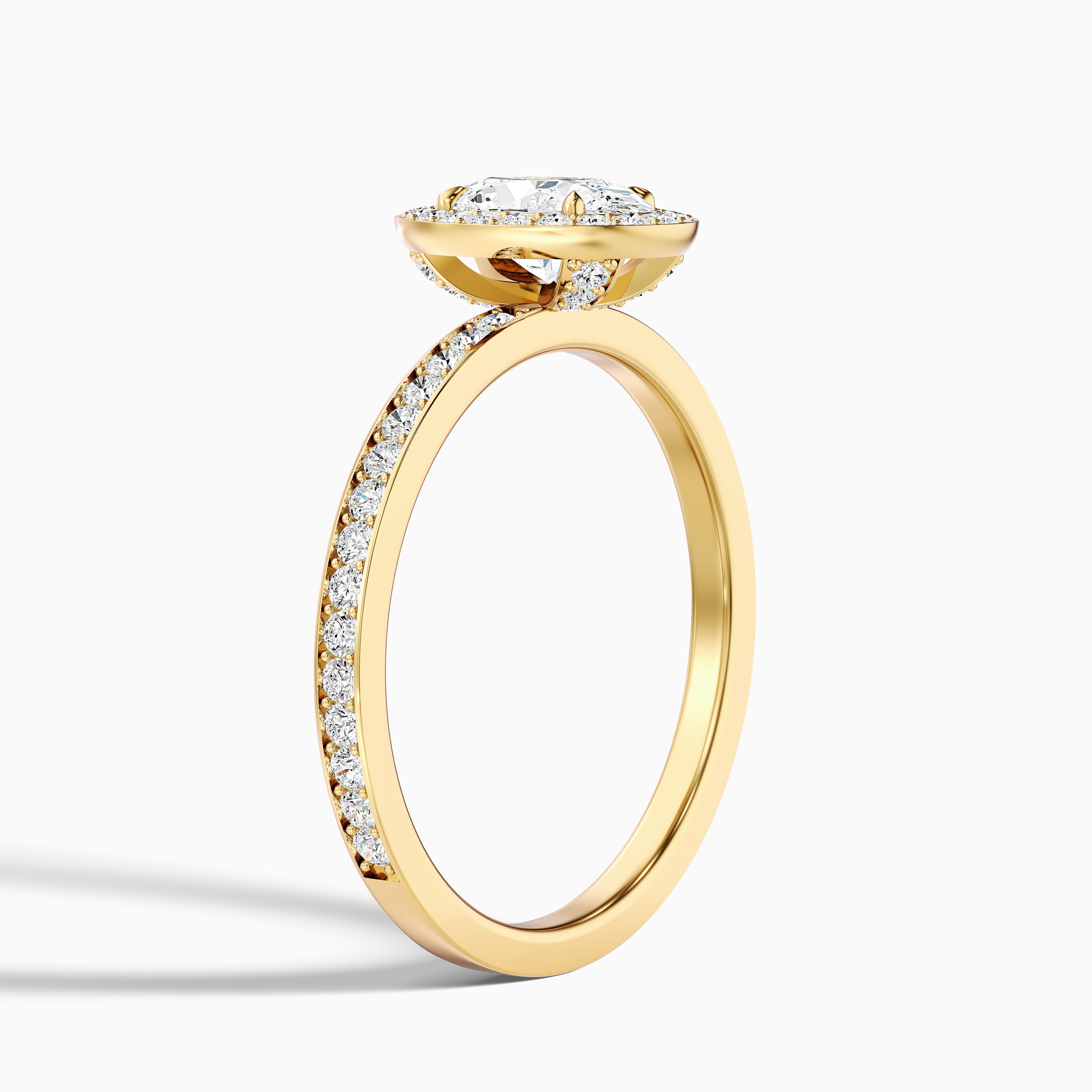 Claudia 4 Carat Oval Halo Pave Moissanite Diamond Ring in 10k Rose Gold