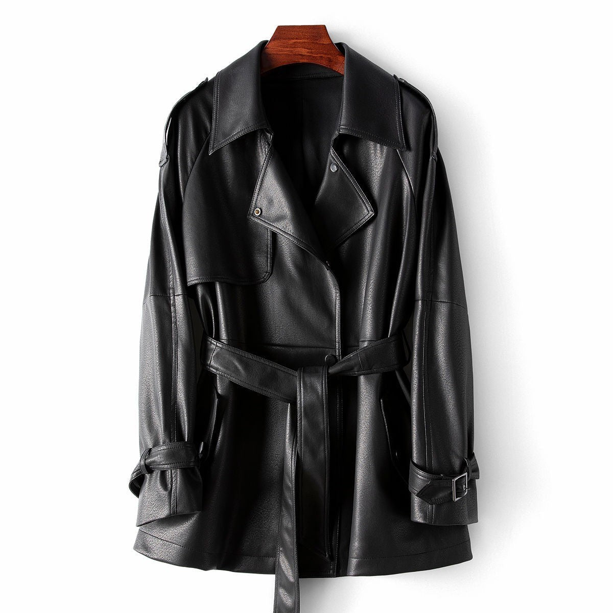 Luxe Sheepskin Leather Coat
